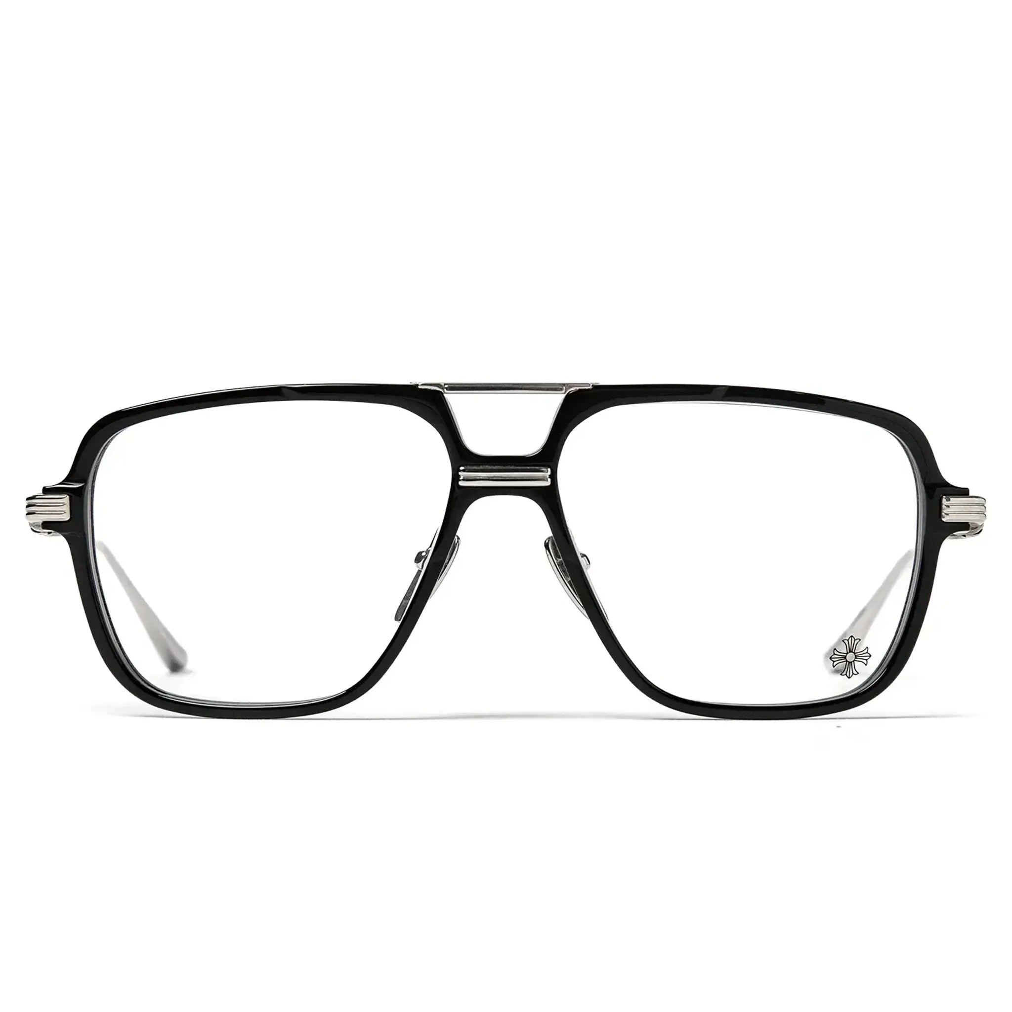 Front View of Chrome Hearts Init 1.9 Black Sunglasses 196664_BK/SS