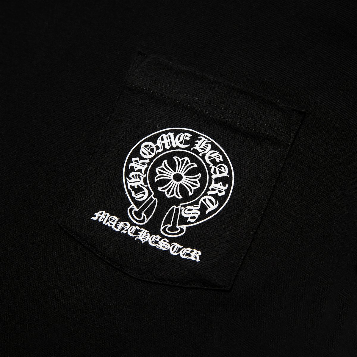 Chrome Hearts Manchester Exclusive Horse Shoe Pocket Logo Black T