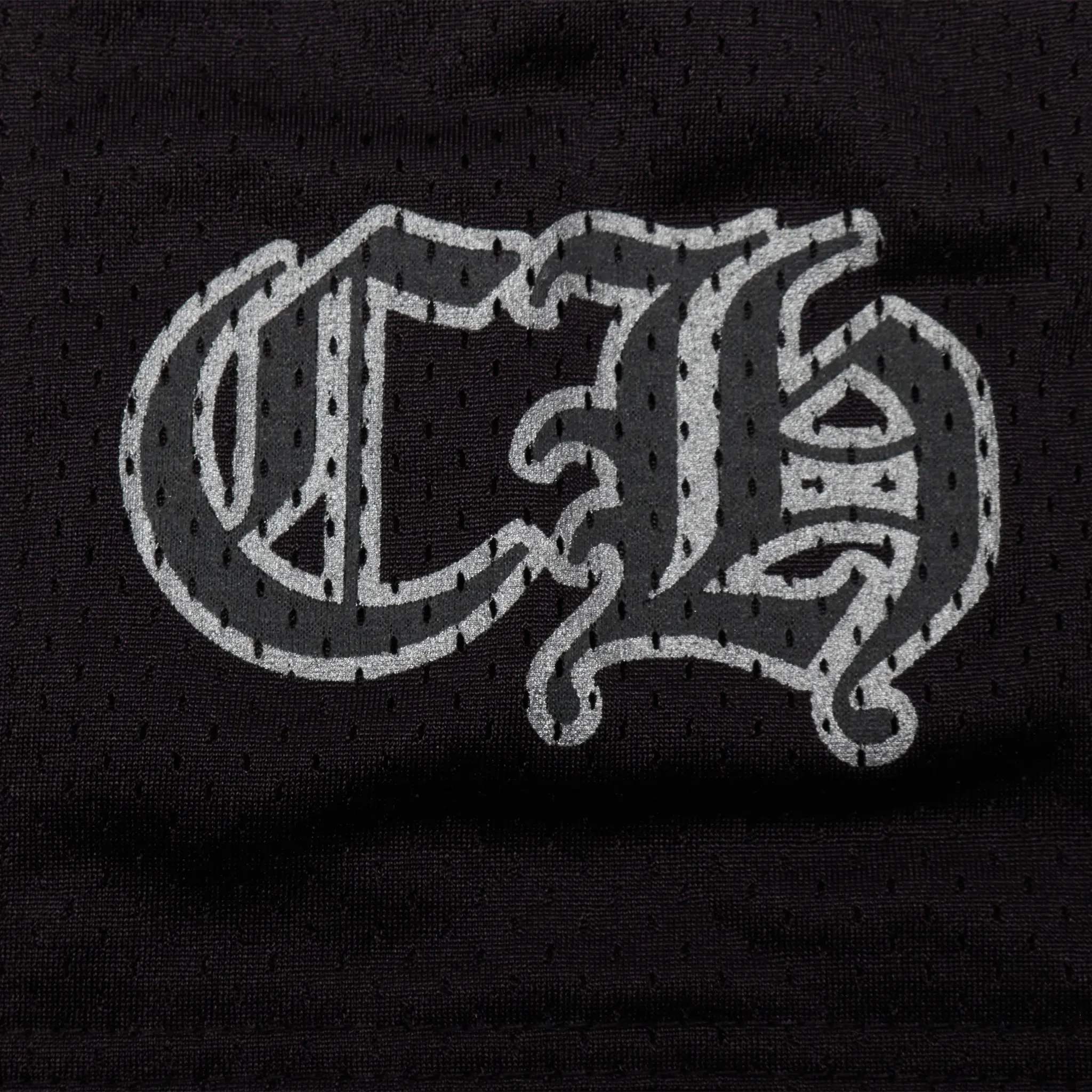 Detailed CH View of Chrome Hearts Mesh Warm Up Track Pants