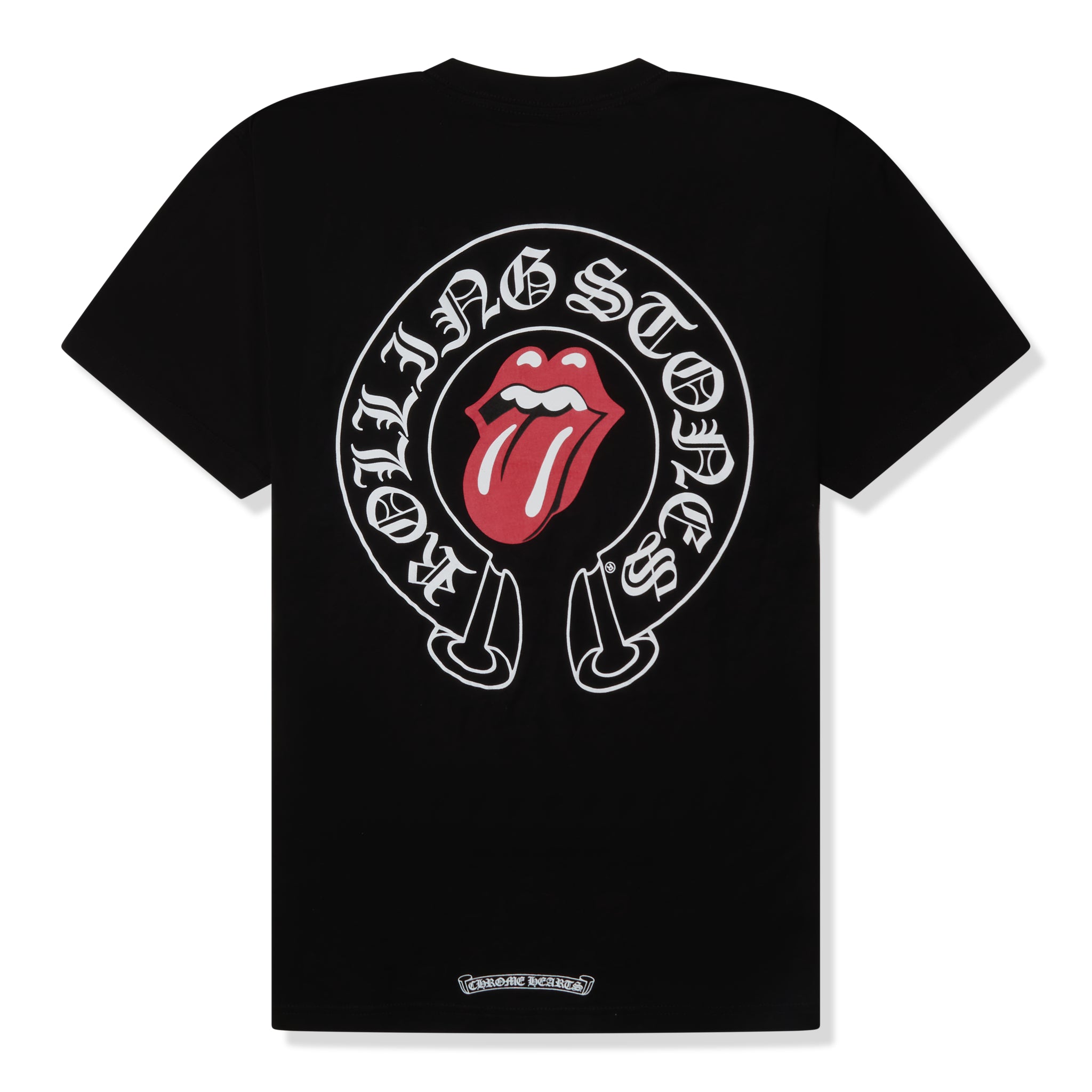 Back view of Chrome Hearts Rolling Stones Black T Shirt