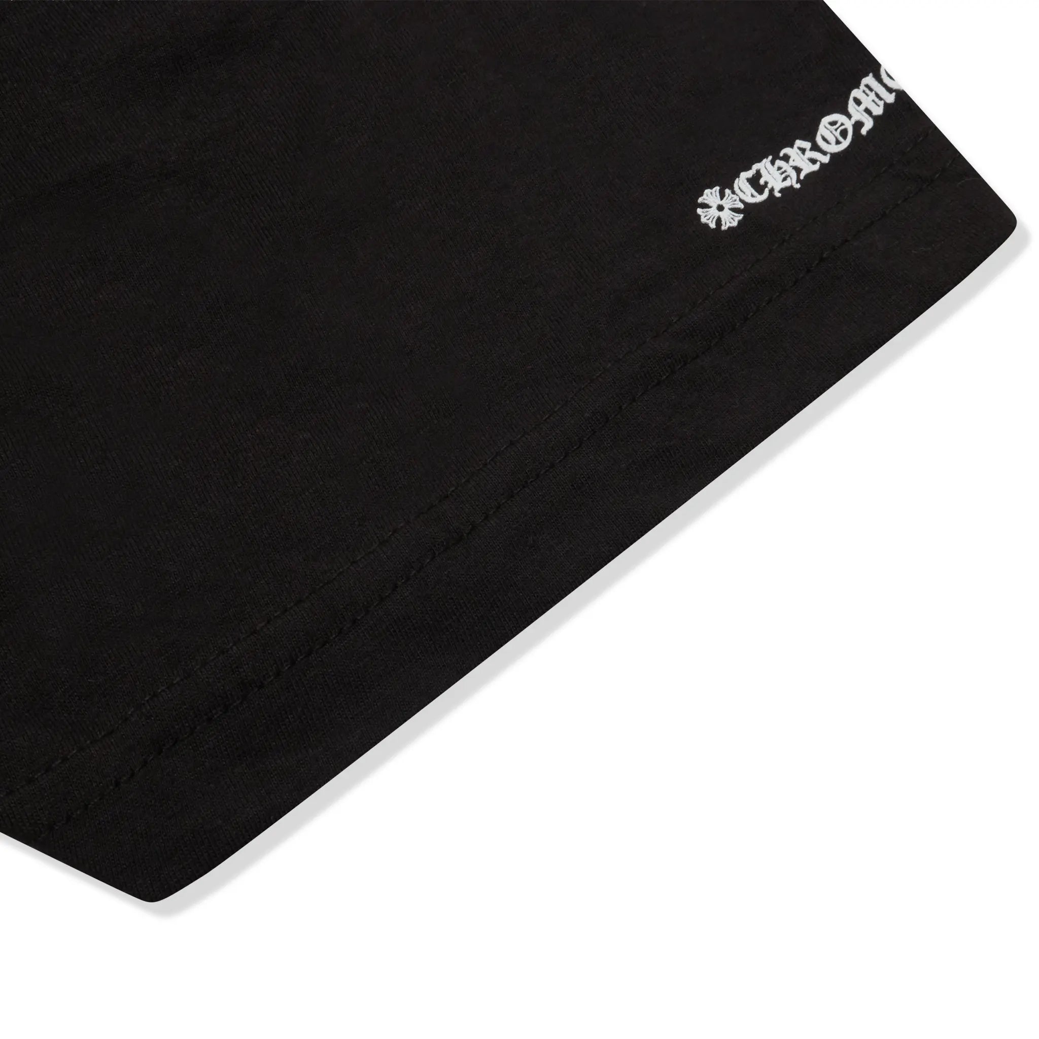 Detailed View of Chrome Hearts Scroll Logo Black T-Shirt