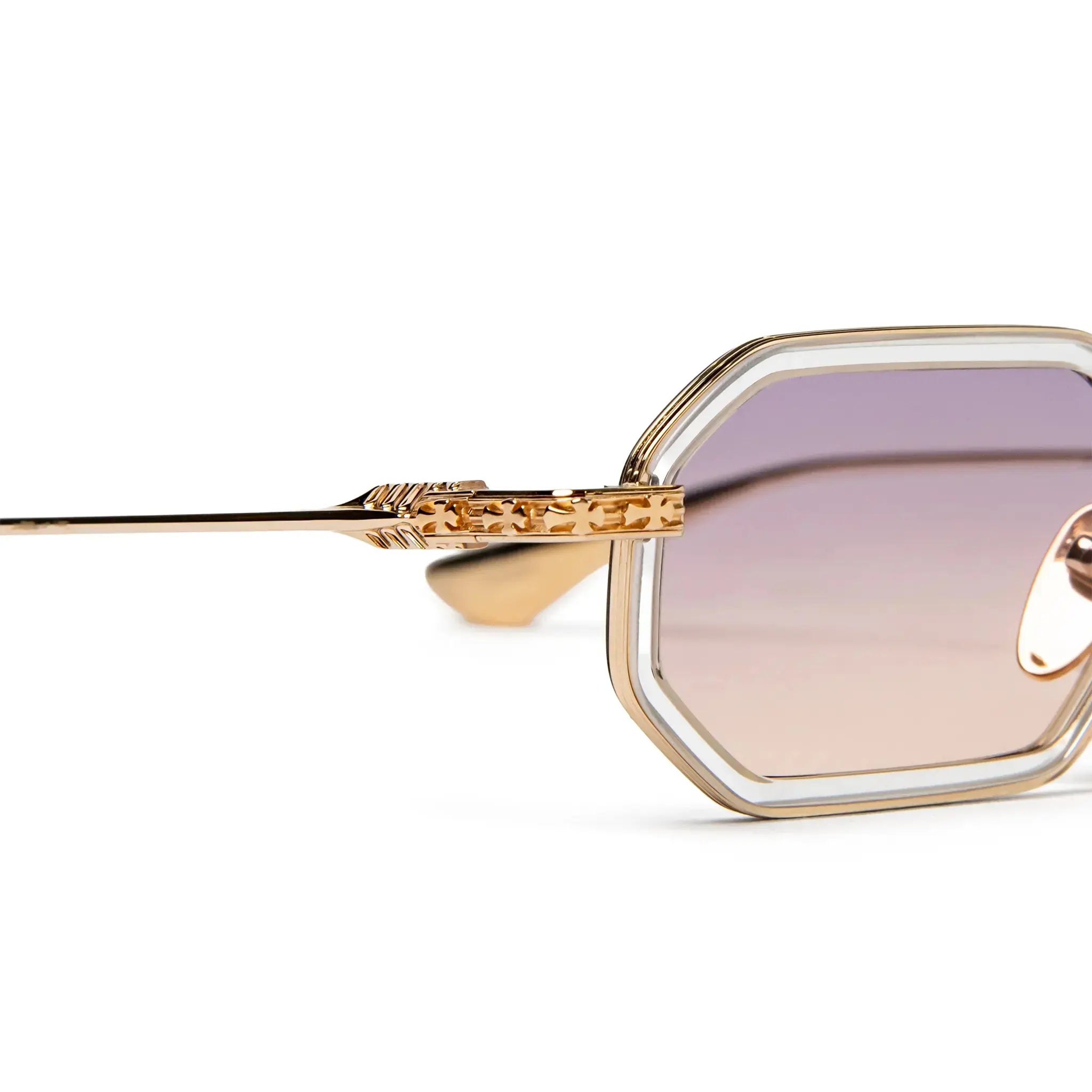 Detailed View of Chrome Hearts Stylida 2.0 Crystal Gold Sunglasses 205054_CRYS/GP_S