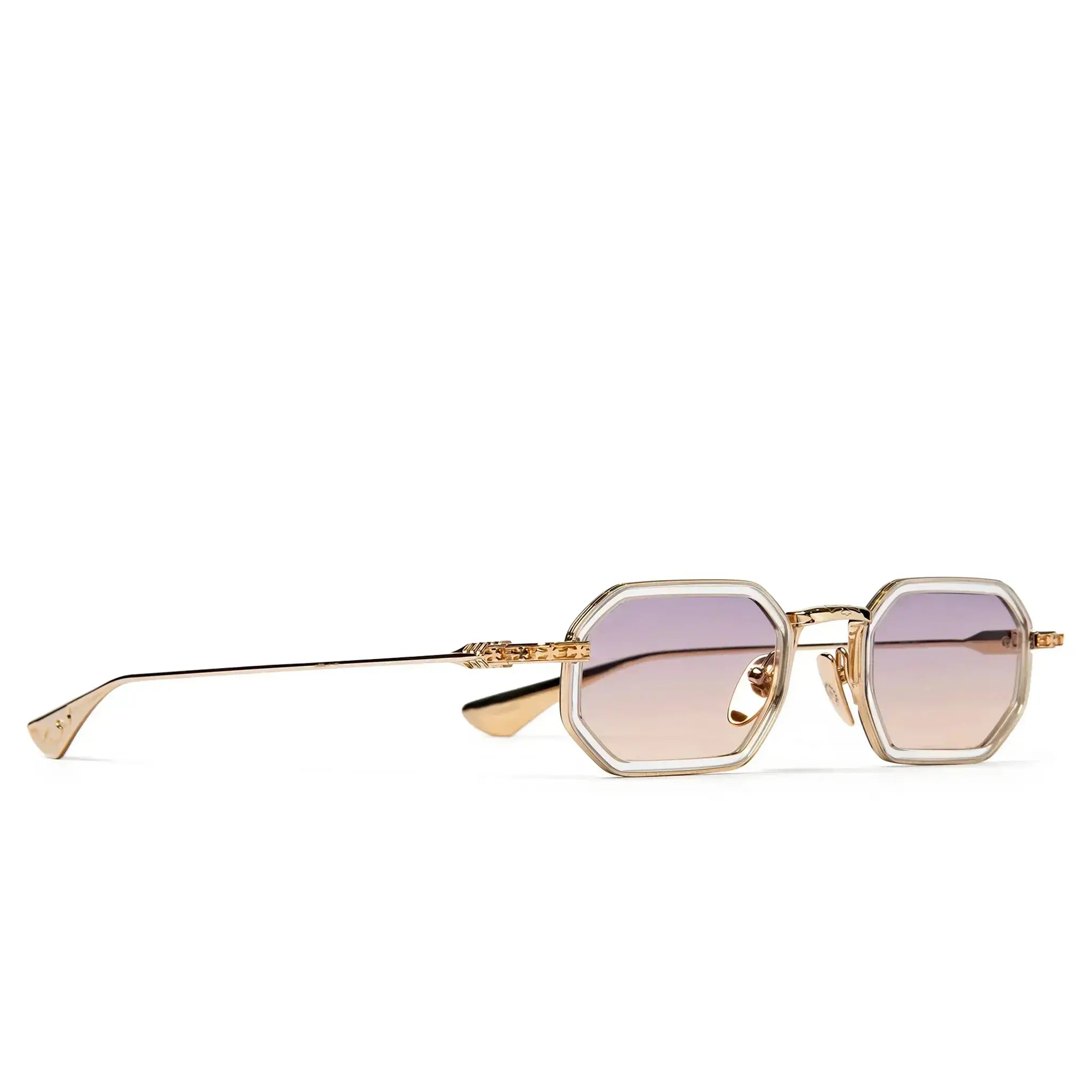 Front Side View of Chrome Hearts Stylida 2.0 Crystal Gold Sunglasses 205054_CRYS/GP_S