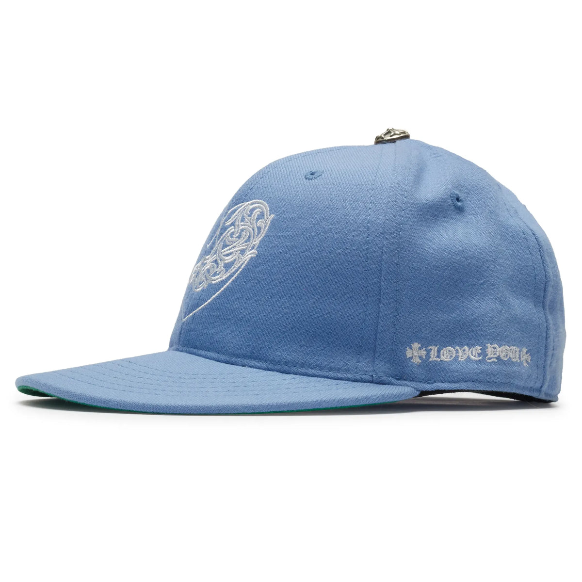 Chrome Hearts Vinny Heart Embroidered Light Blue Baseball Cap |