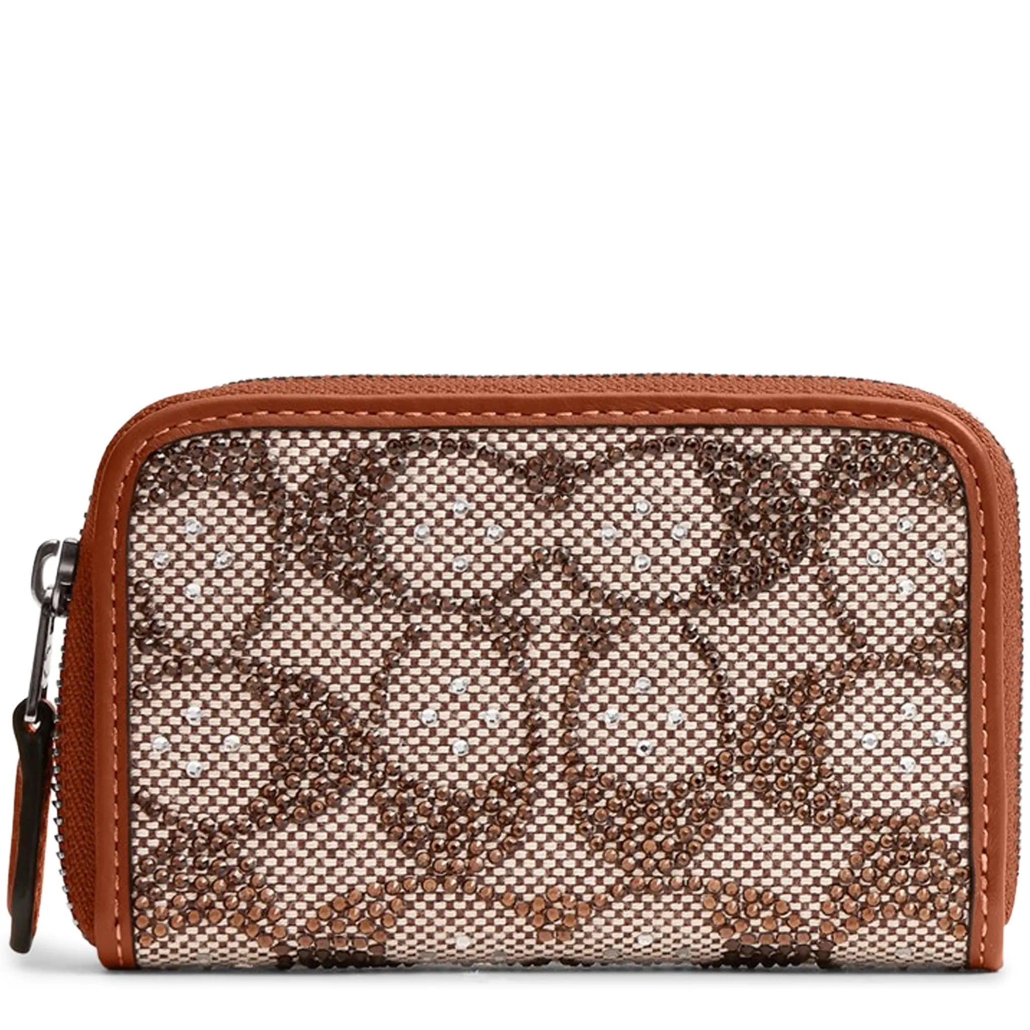 Coach Essential Small Zip Around Crystal Signature Jacquard