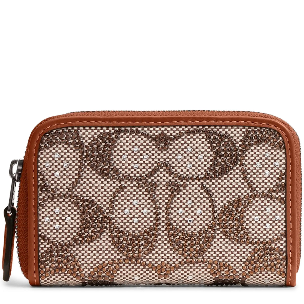 Coach Essential Small Zip Around Crystal Signature Jacquard Card