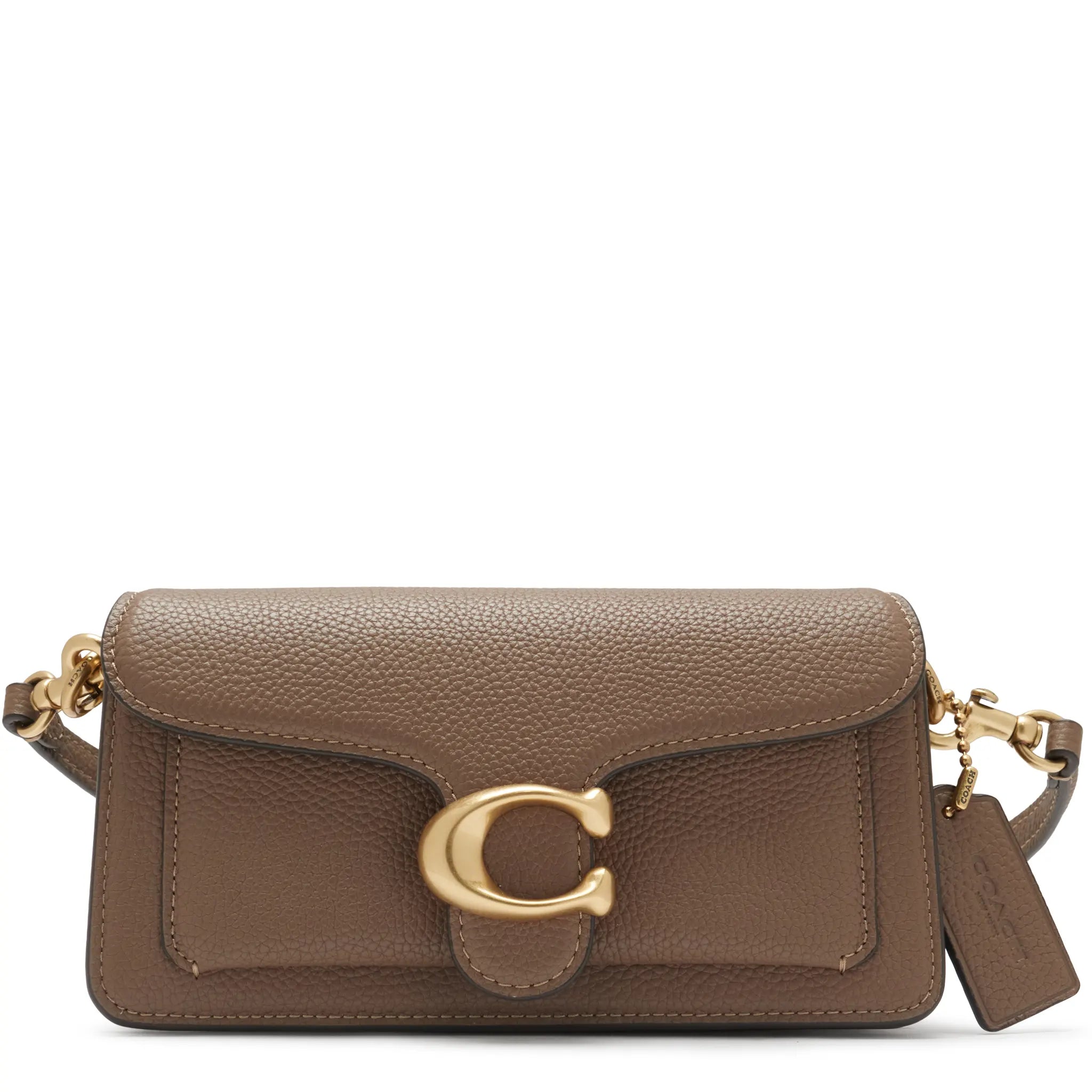 Front View of Coach Tabby 20 Dark Stone Shoulder Bag CY201