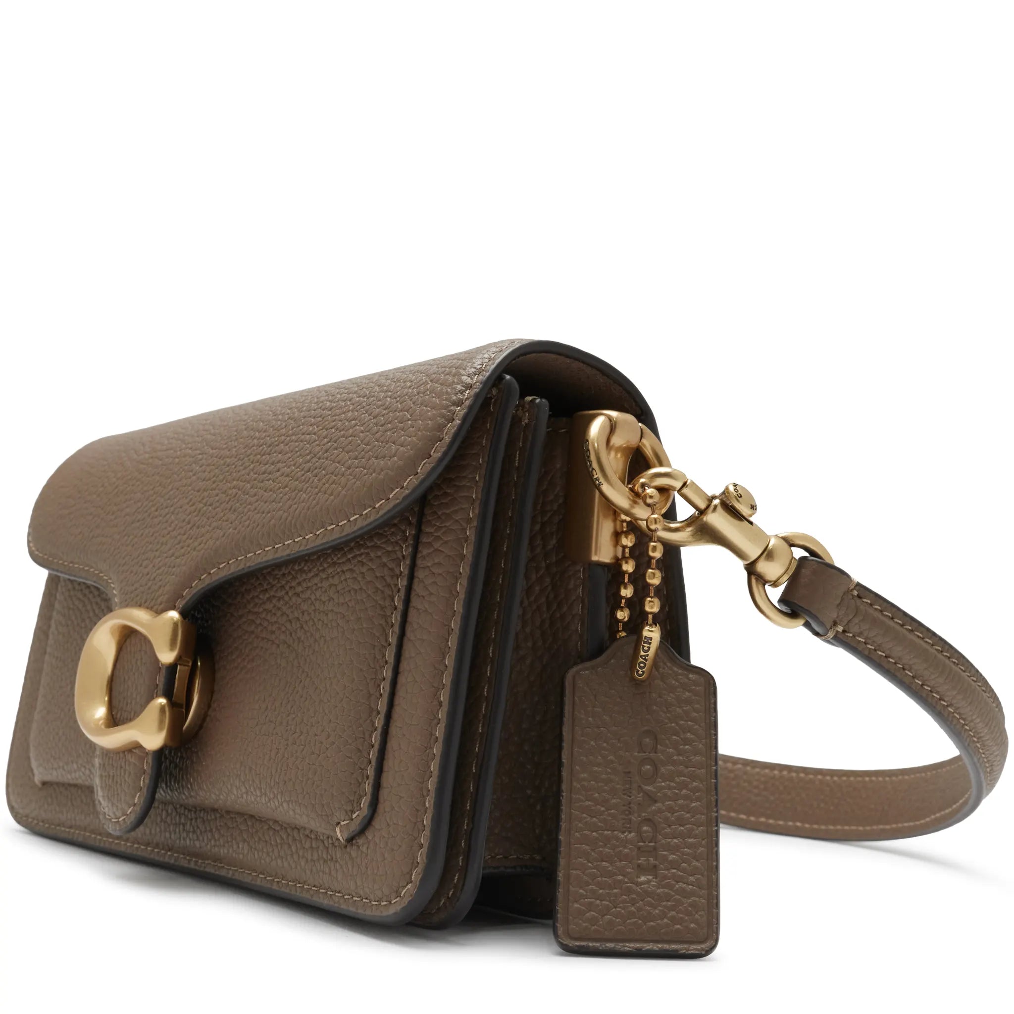 Front Side View of Coach Tabby 20 Dark Stone Shoulder Bag CY201