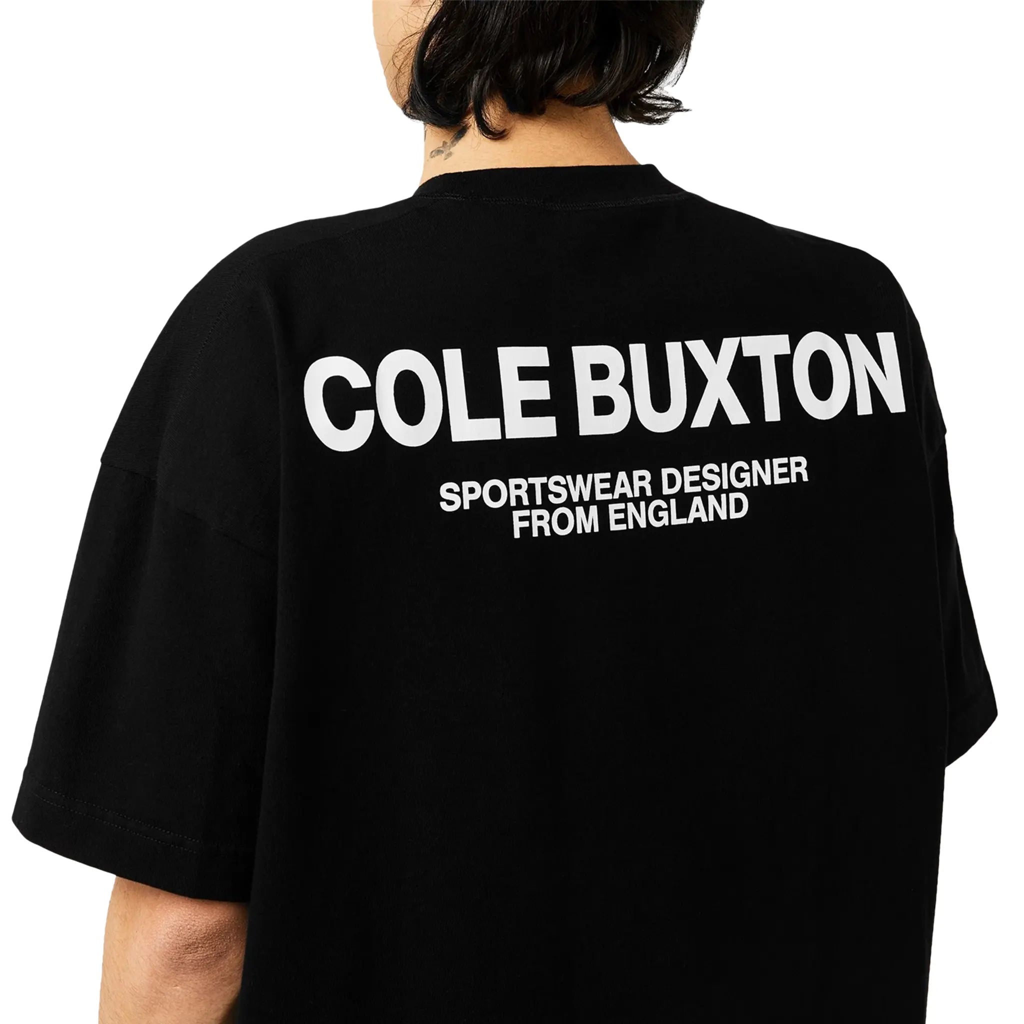 Back Detail view of Cole Buxton CB Sportswear Black T Shirt aw23cbst001-000