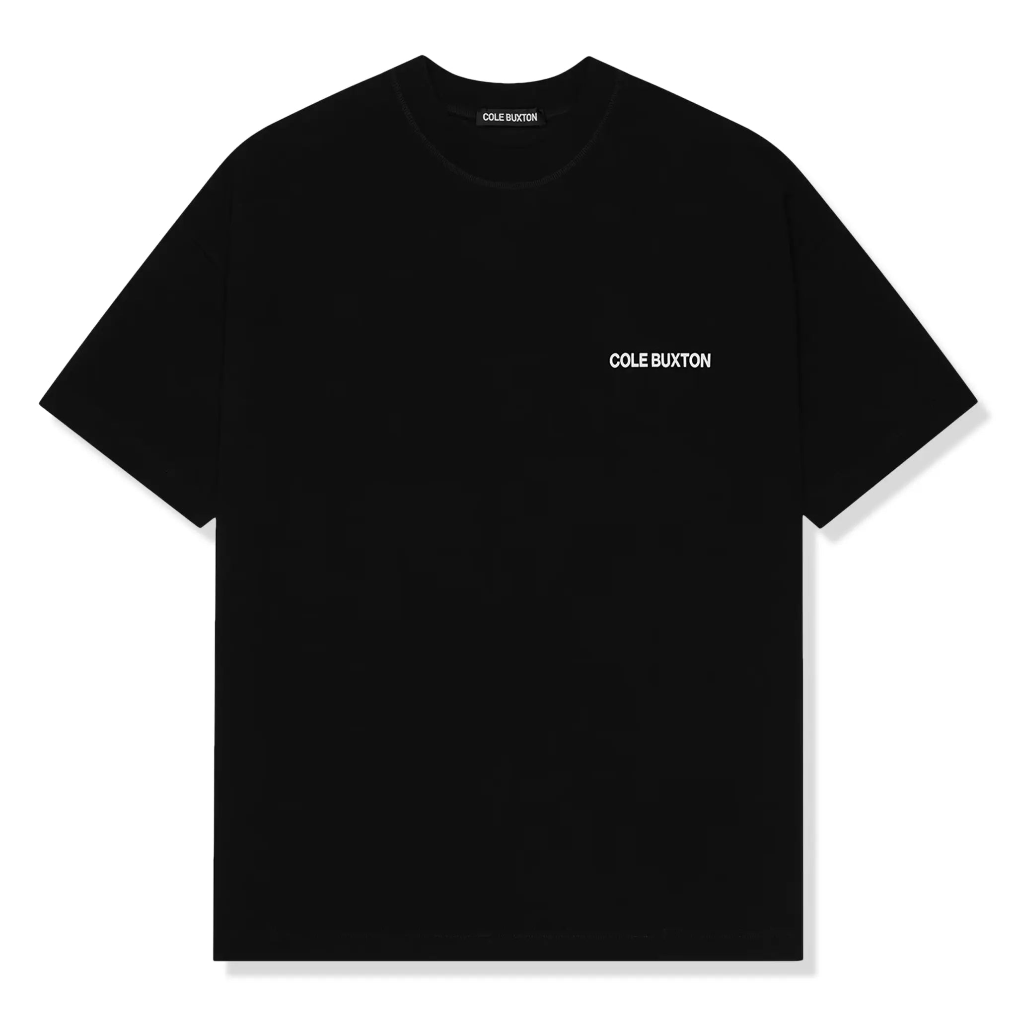 Front view of Cole Buxton CB Sportswear Black T Shirt aw23cbst001-000