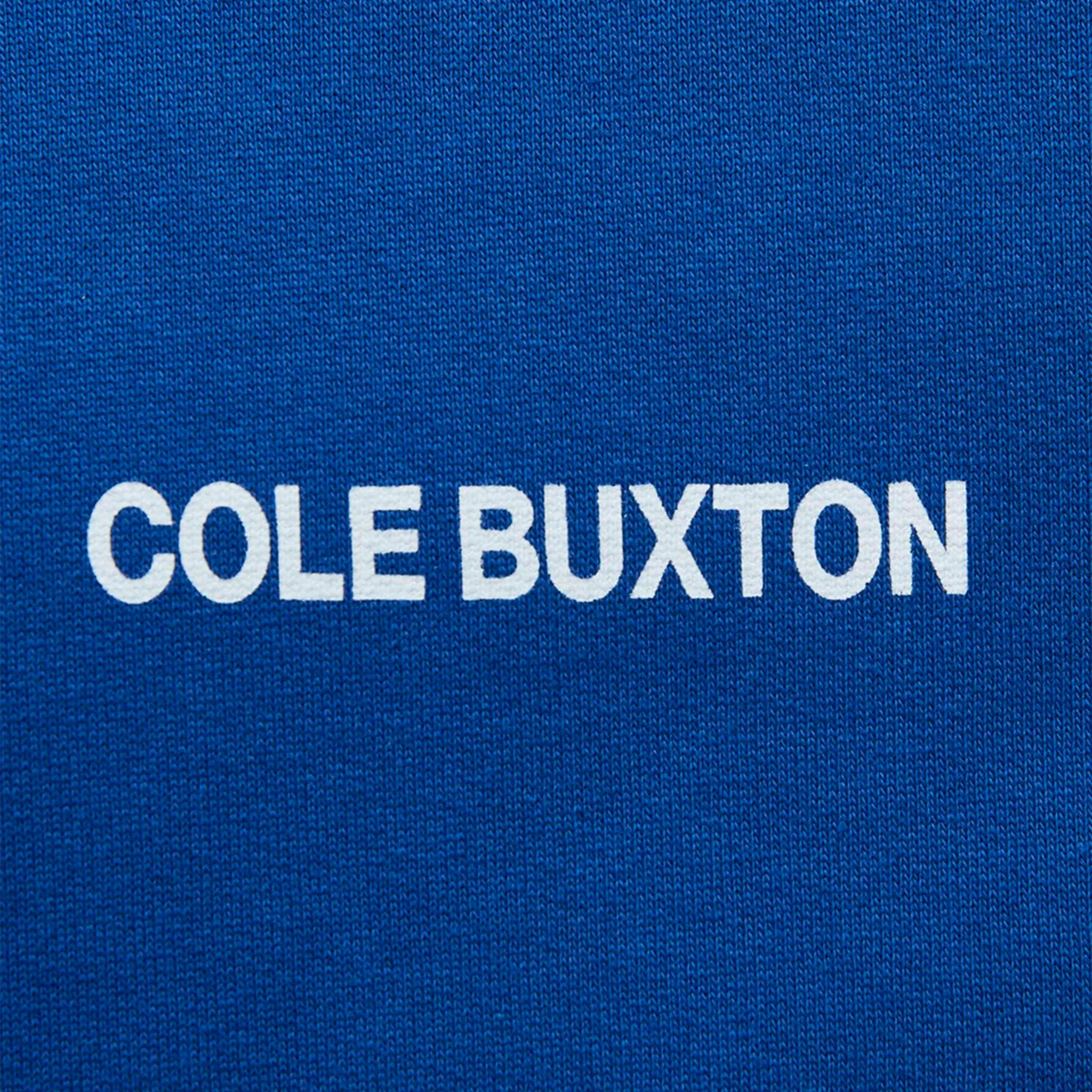Logo front view of Cole Buxton CB Sportswear Cobalt Blue Hoodie SS23SPHO001-410