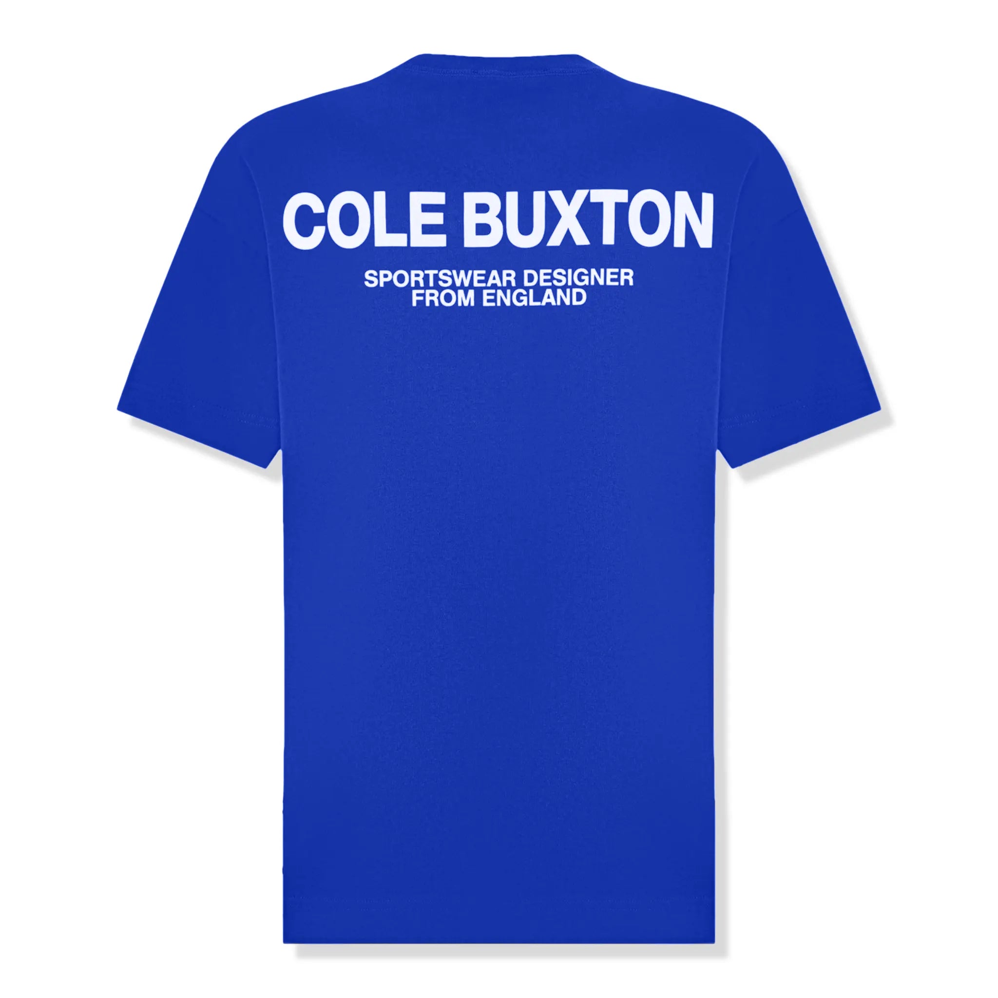Back view of Cole Buxton CB Sportswear Cobalt Blue T Shirt aw23cbst001-410