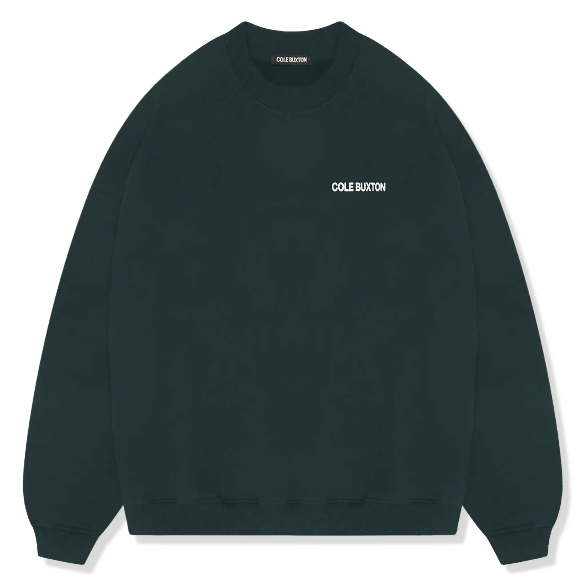 Front view of Cole Buxton CB Sportswear Forest Green Sweatshirt ss23spsw001-610