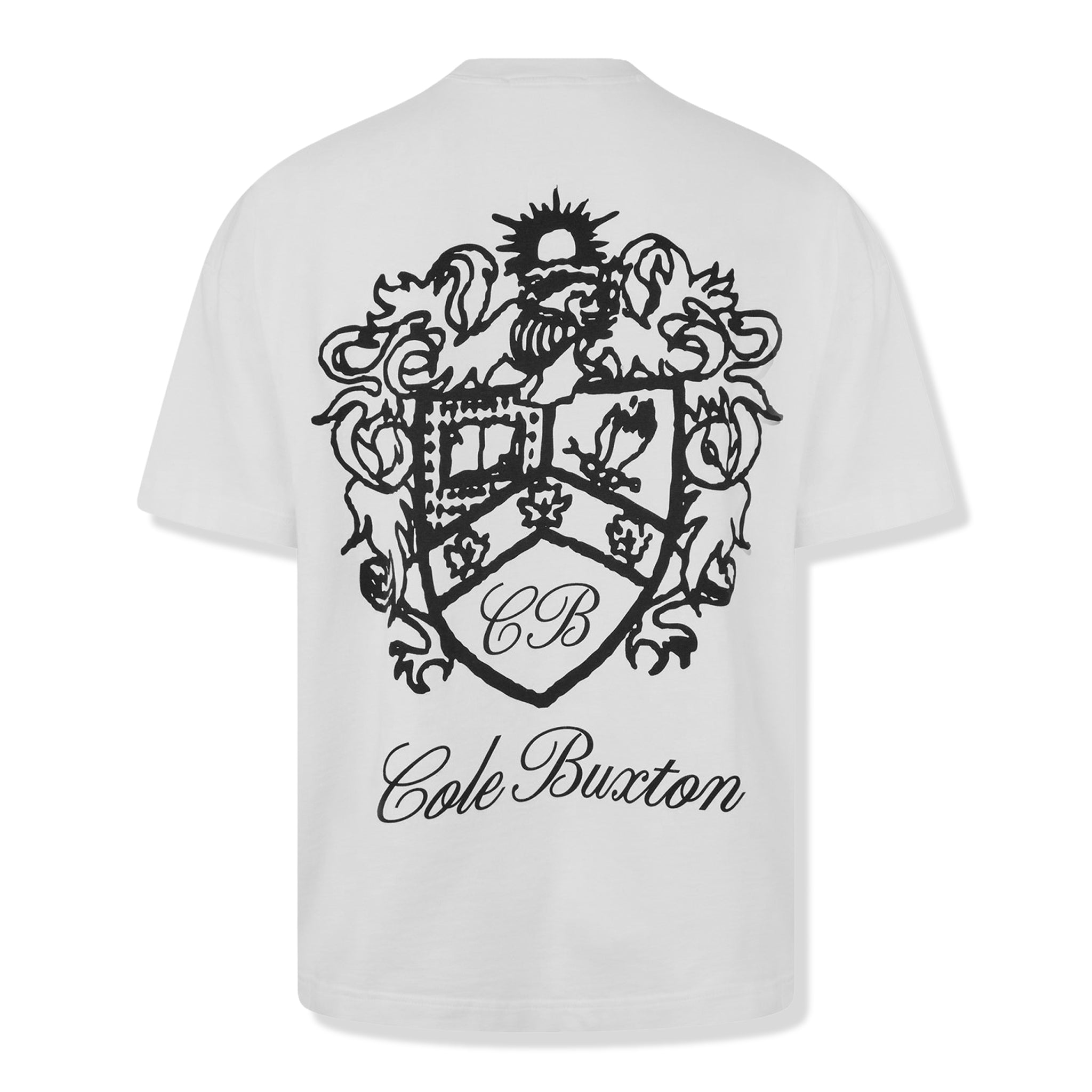 Back view of Cole Buxton Collegiate White T Shirt 