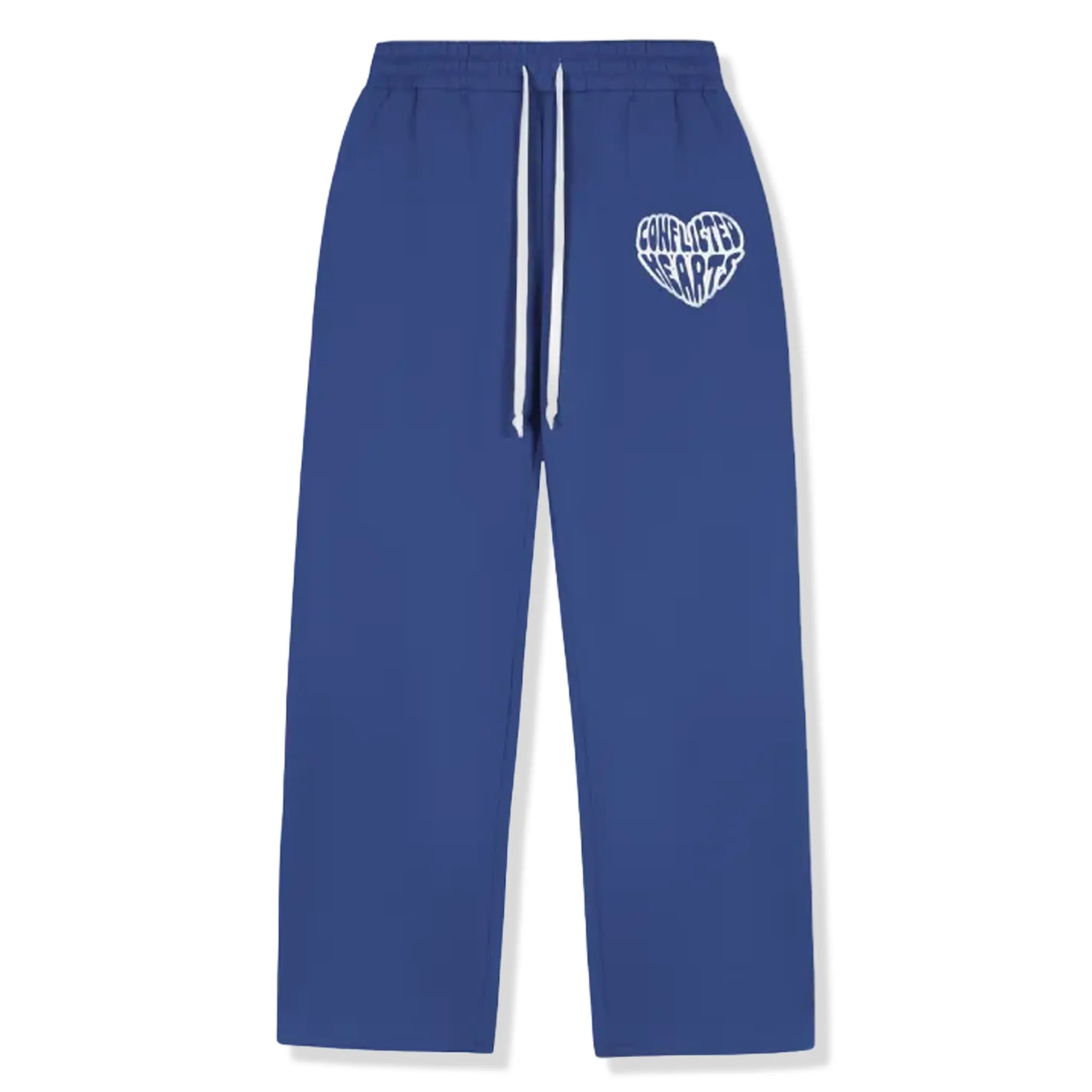 Front View of Conflicted Hearts Basics Navy Sweatpants