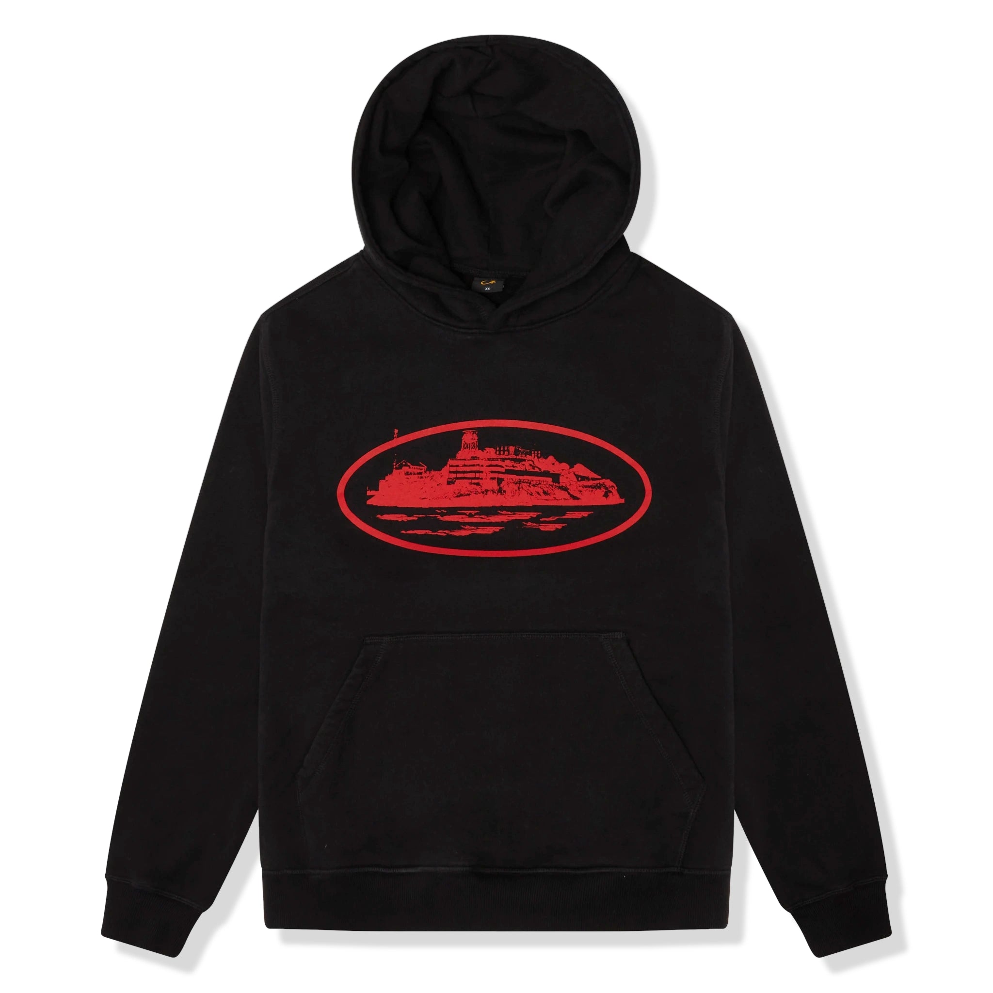Corteiz Alcatraz V2 Black Red Hoodie Crepslocker