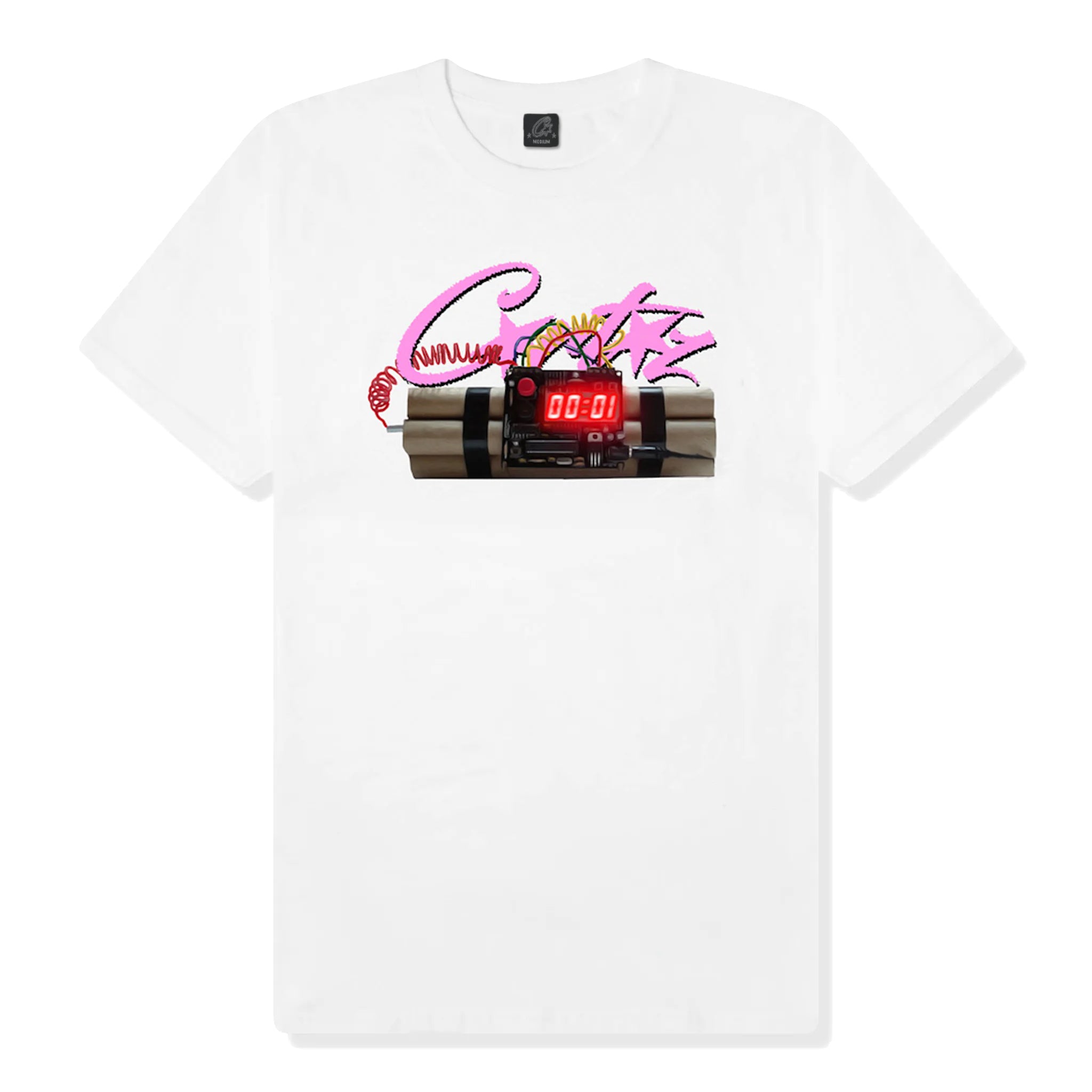 Front view of Corteiz No Time 4 Love White T Shirt