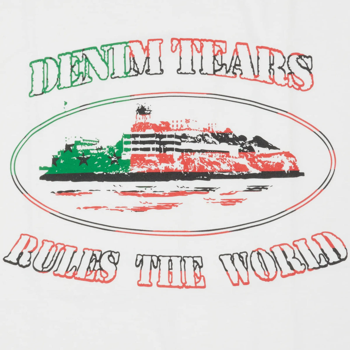 Corteiz x Denim Cortears OG Alcatraz White T Shirt |