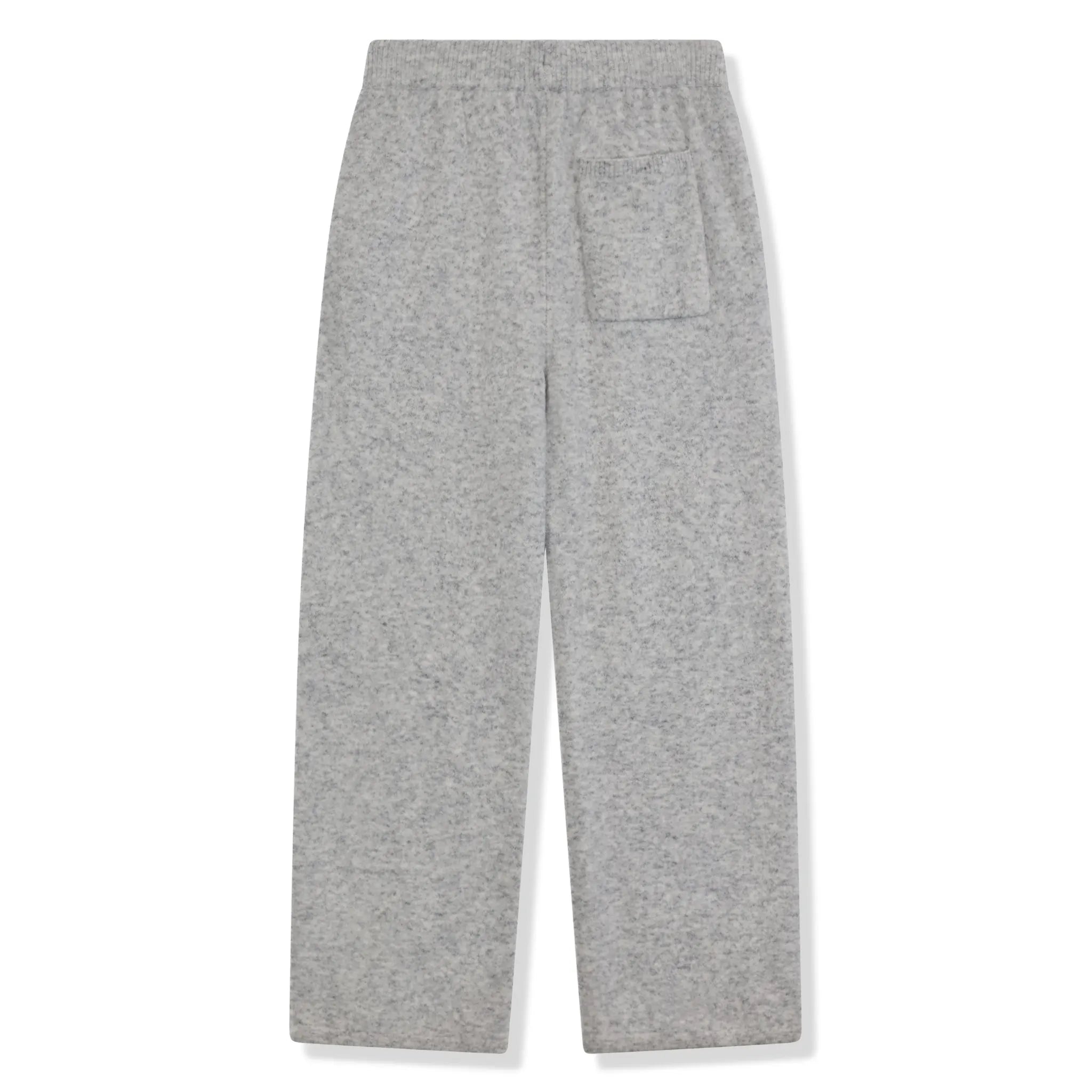 Back View of The Couture Club Emblem Fluff Knit Grey Marl Sweatpants TCCM3373
