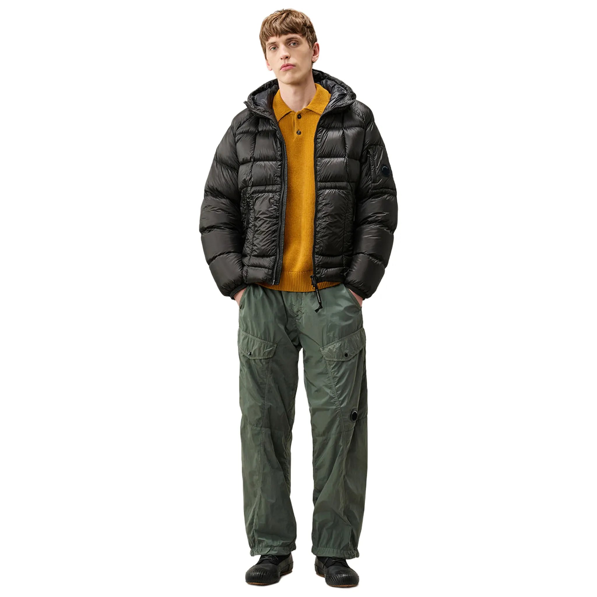 CP Company D.D. Shell Black Hooded Puffer Jacket