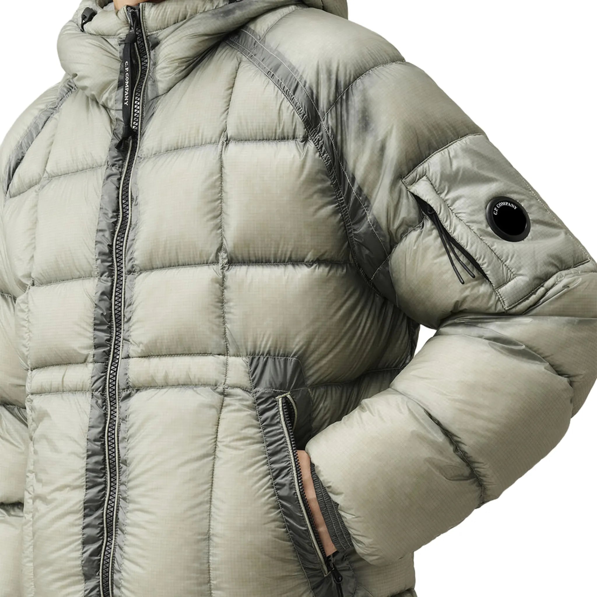 CP Company D.D. Shell Flint Grey Hooded Puffer Jacket
