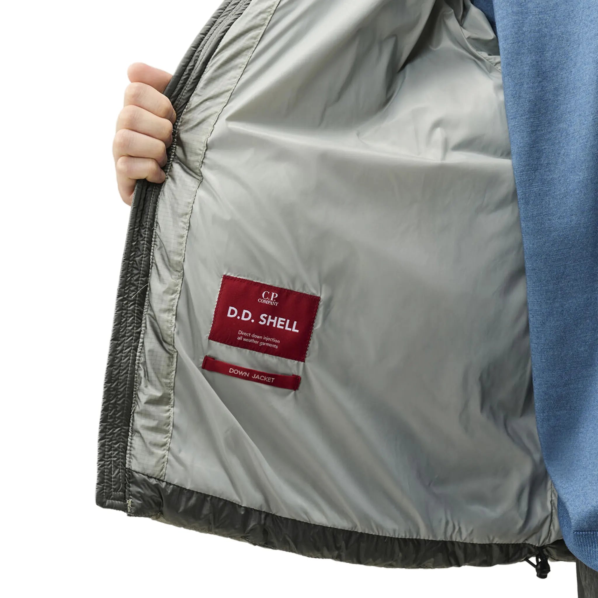 CP Company D.D. Shell Flint Grey Hooded Puffer Jacket