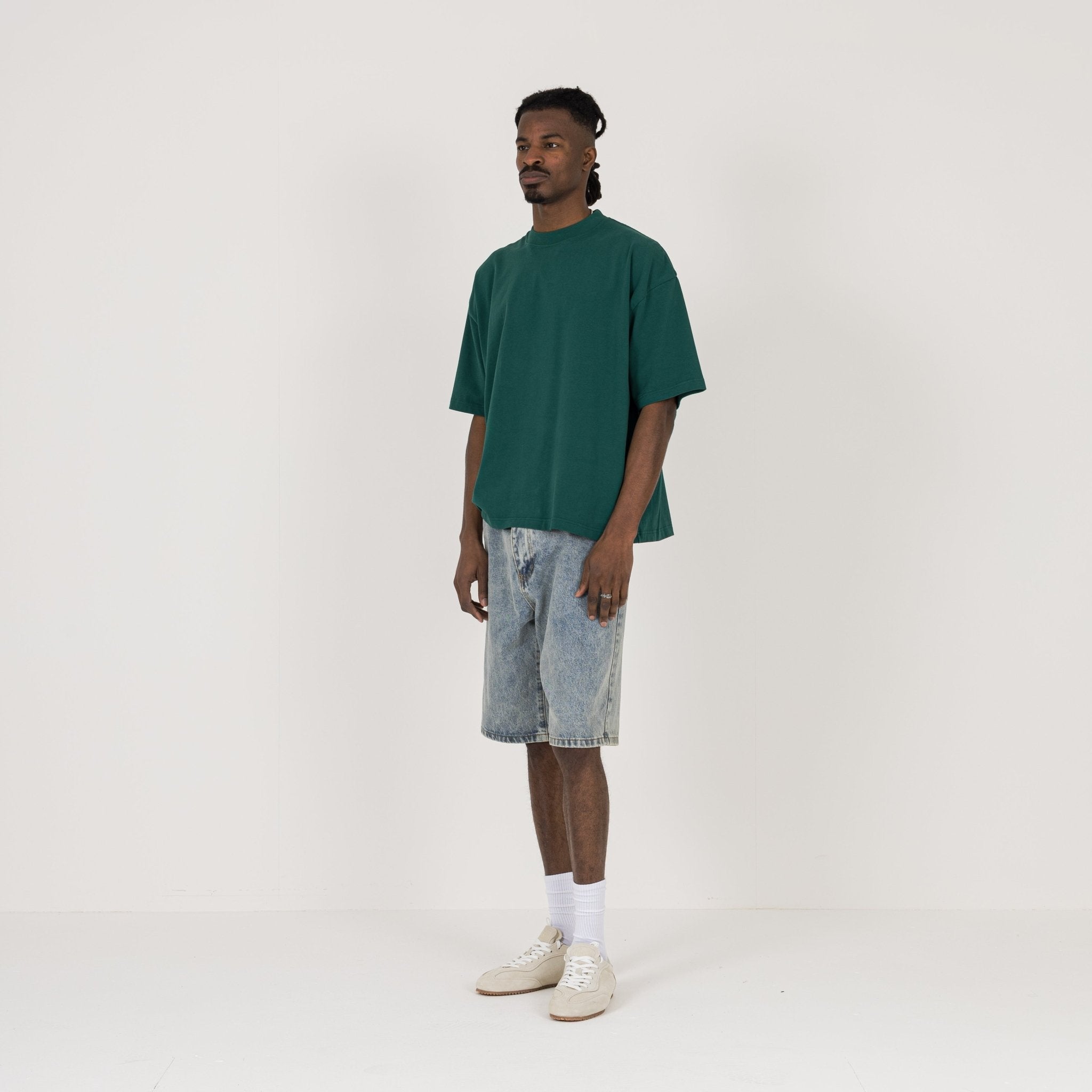 Model view of Destructive Cropped Evergreen T-Shirt