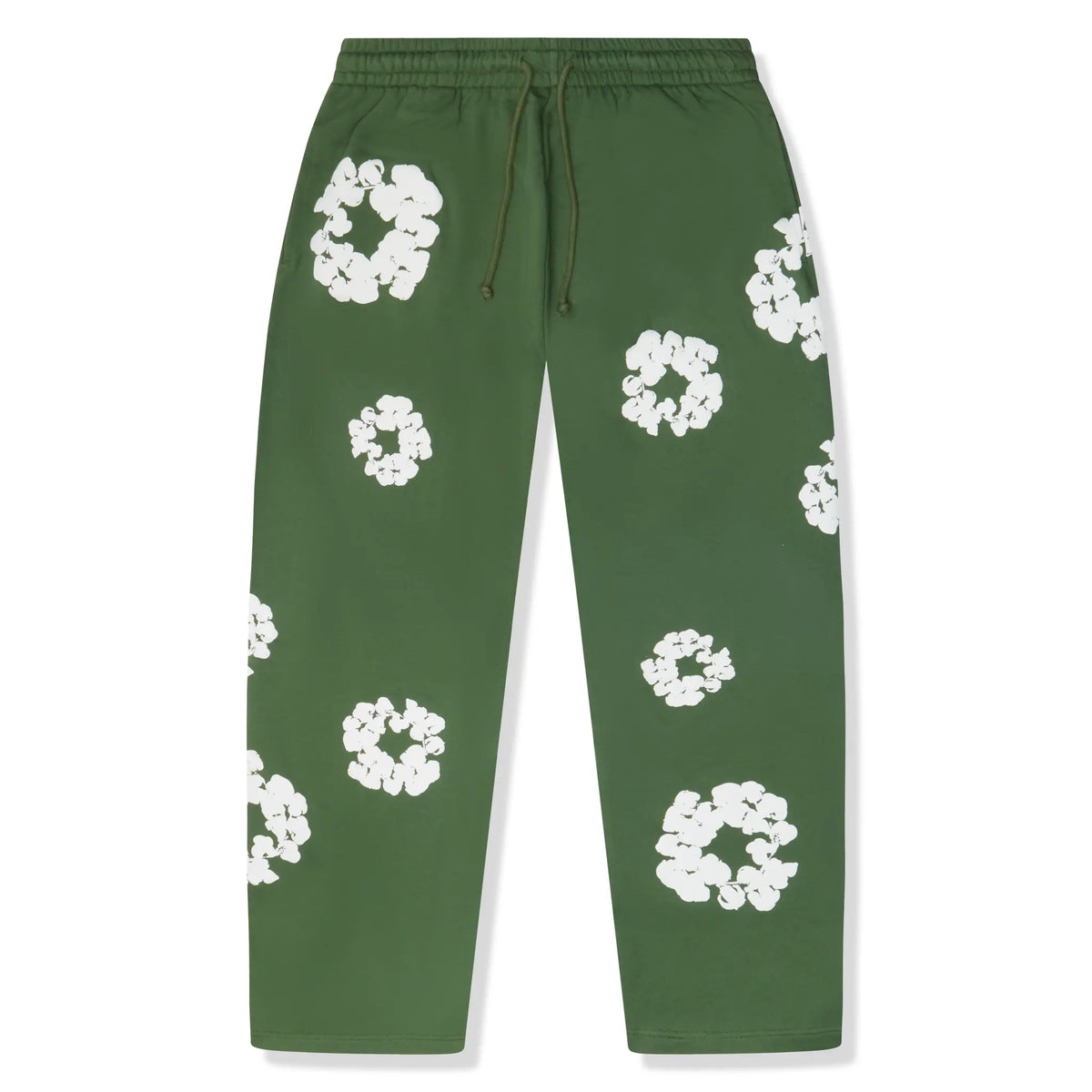 Denim Tears The Cotton Wreath Baggy Green Sweatpants | SS25BAS11402053