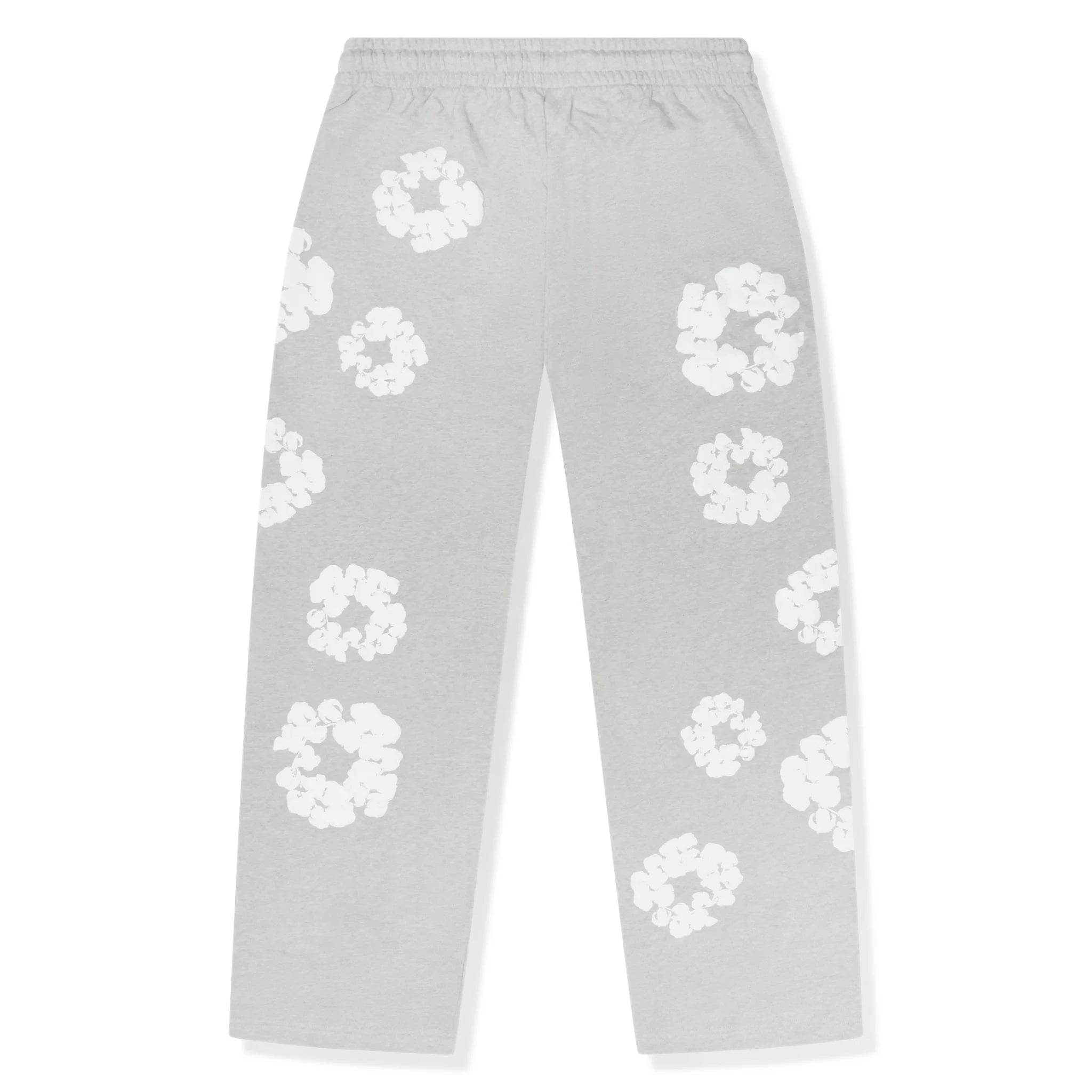 Back View of Denim Tears The Cotton Wreath Baggy Grey Sweatpants SS25BAS11402052