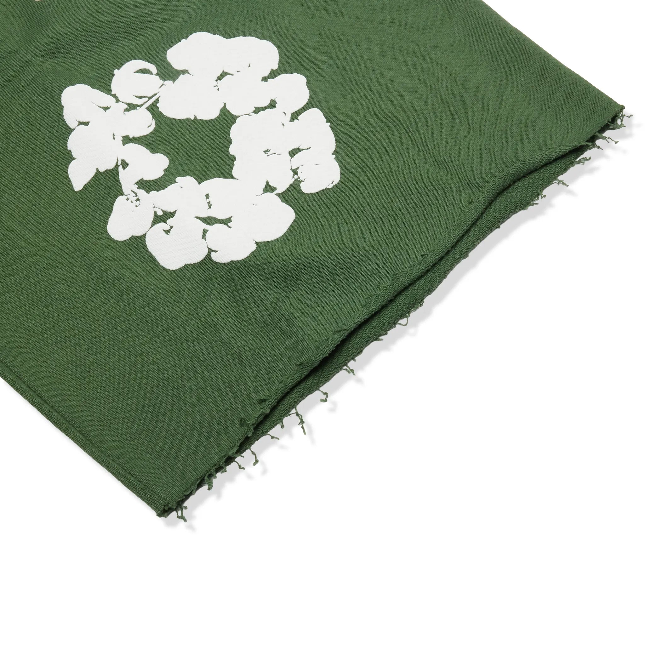 Detailed View of Denim Tears The Cotton Wreath Green Shorts