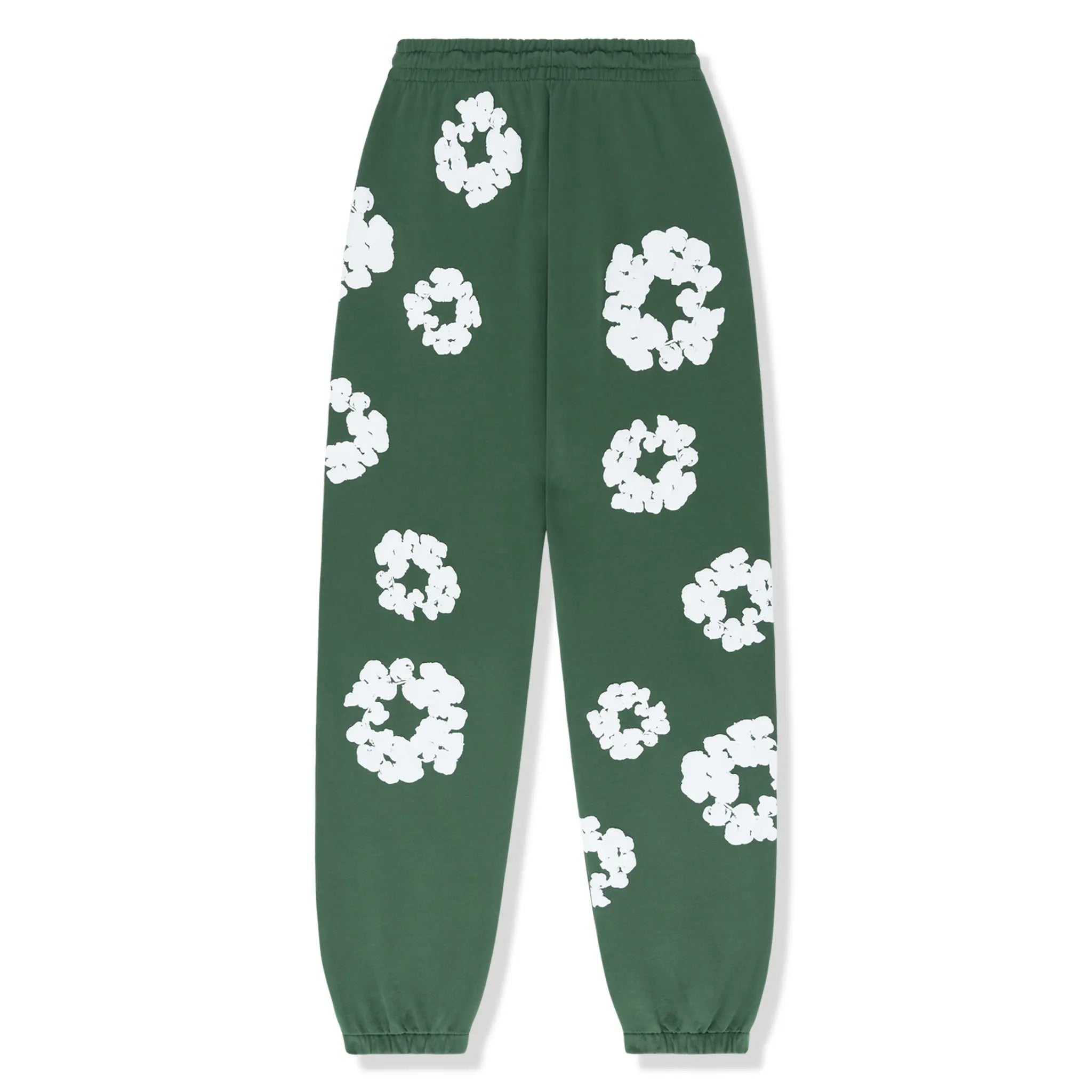 Back view of Denim Tears The Cotton Wreath Green Sweatpants 401-060-30