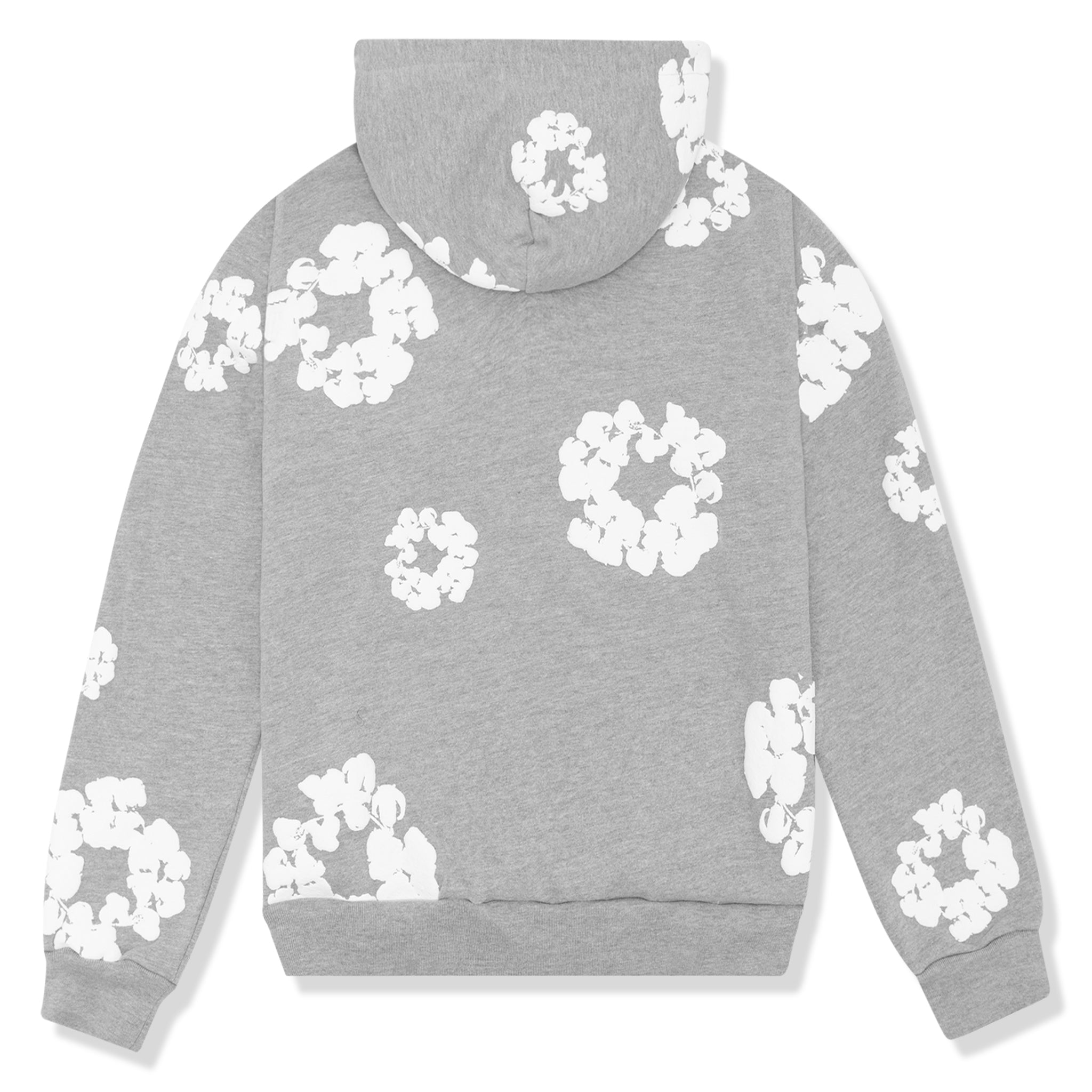 Back view of Denim Tears The Cotton Wreath Grey Hoodie 301-070-30