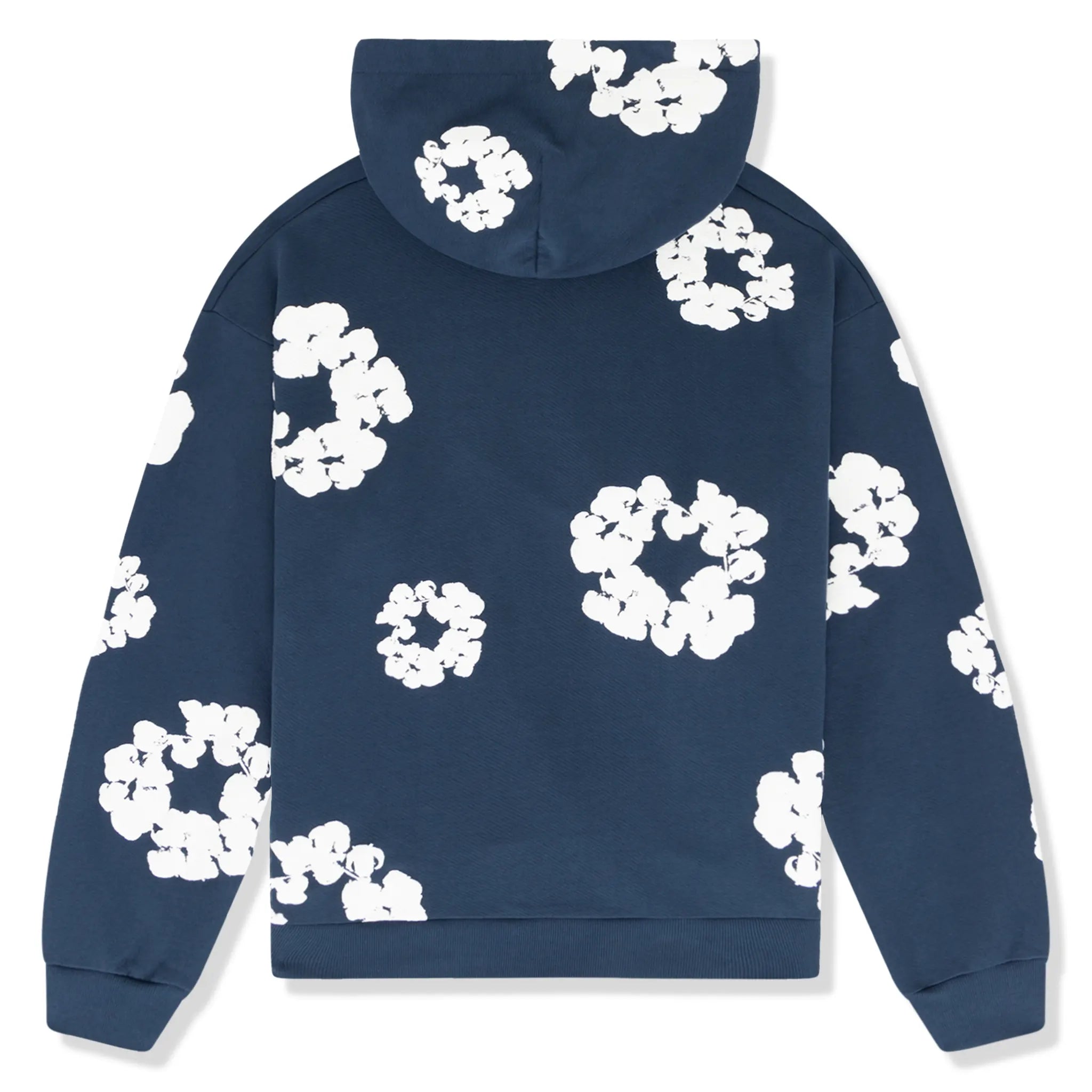Back view of Denim Tears The Cotton Wreath Navy Hoodie