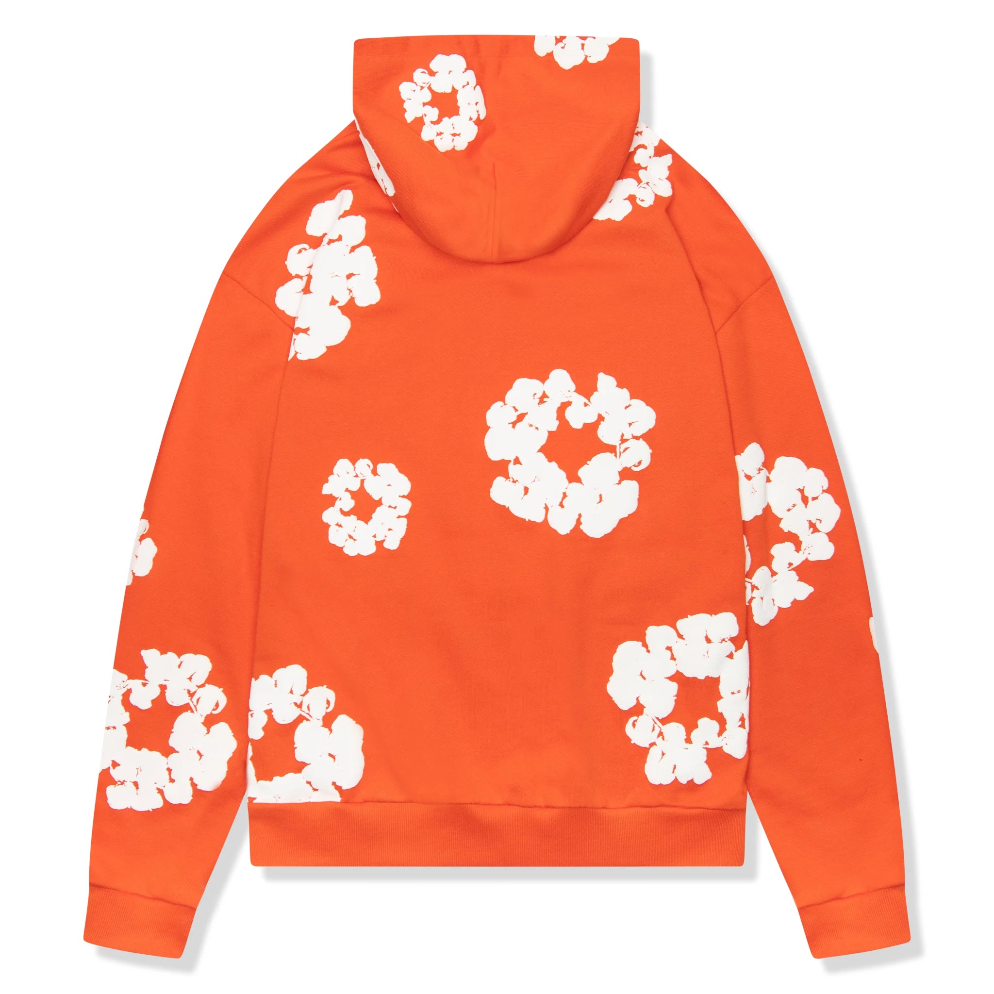 Back view of Denim Tears The Cotton Wreath Orange Hoodie 