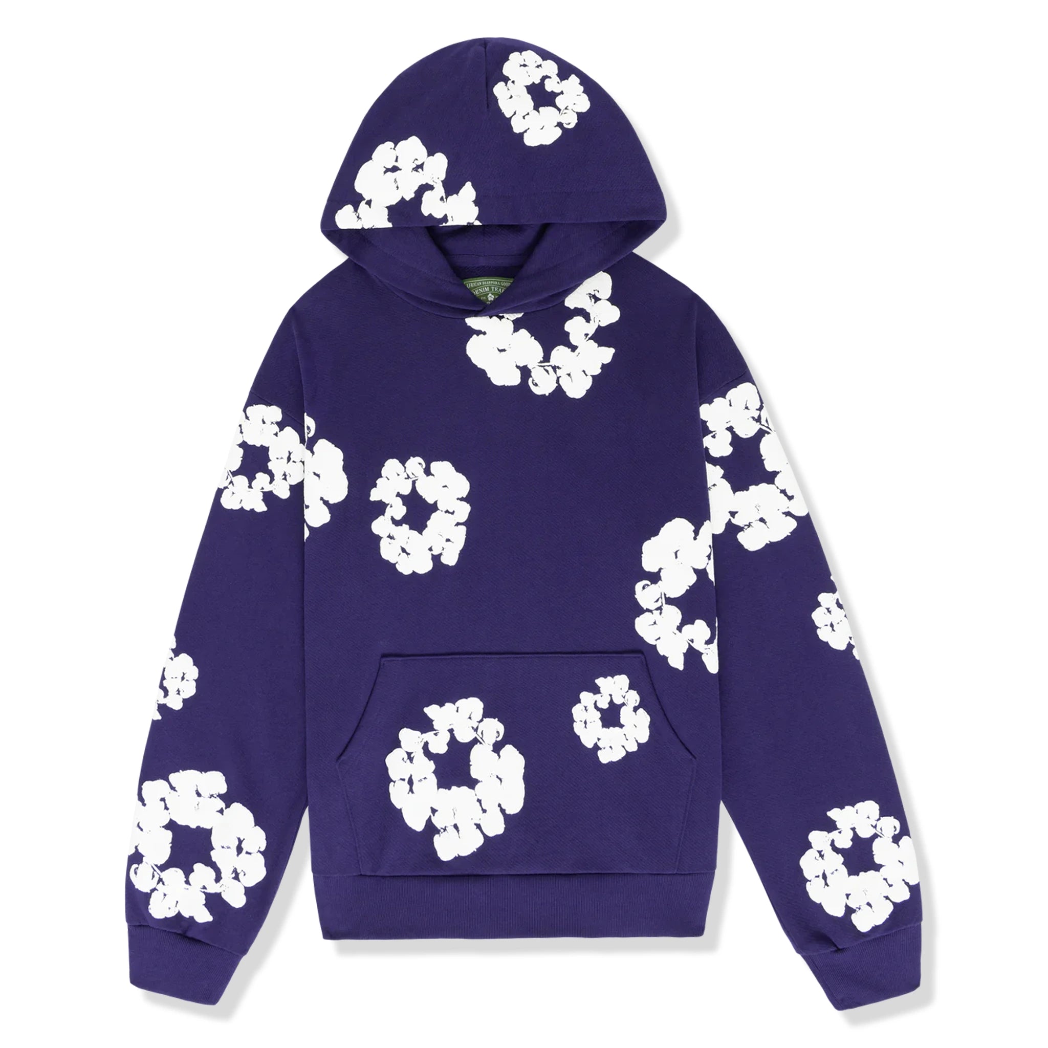 Front view of Denim Tears The Cotton Wreath Purple Hoodie