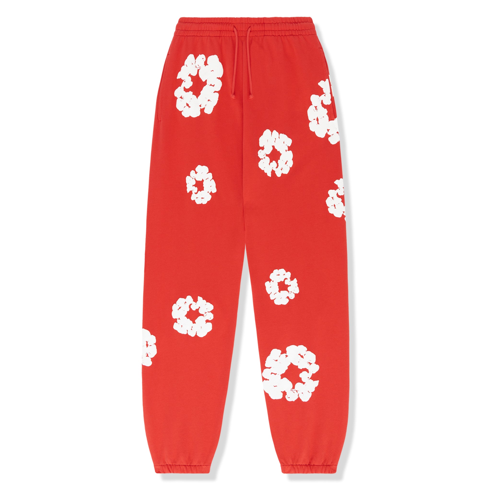 Front view of Denim Tears The Cotton Wreath Red Sweatpants