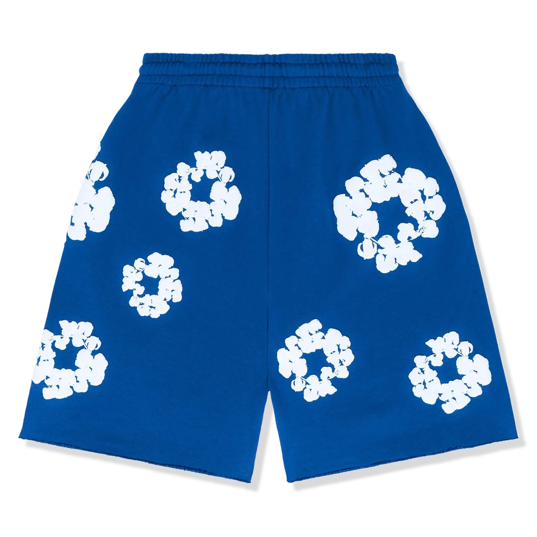 Back view of Denim Tears The Cotton Wreath Royal Blue Shorts