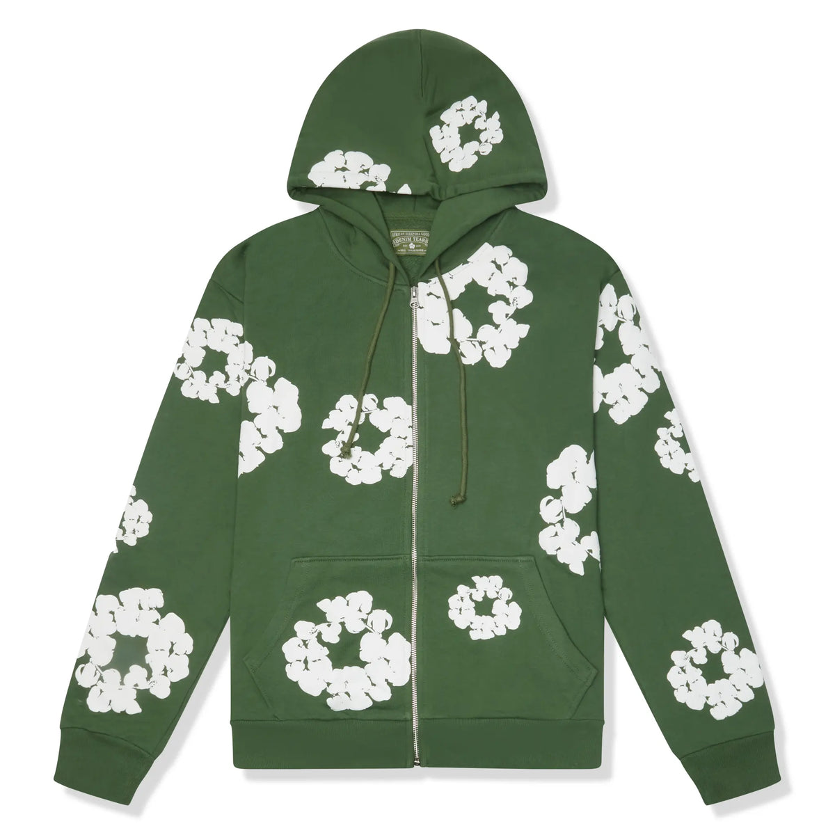 Denim Tears The Cotton Wreath Zip-Up Green Hoodie |
