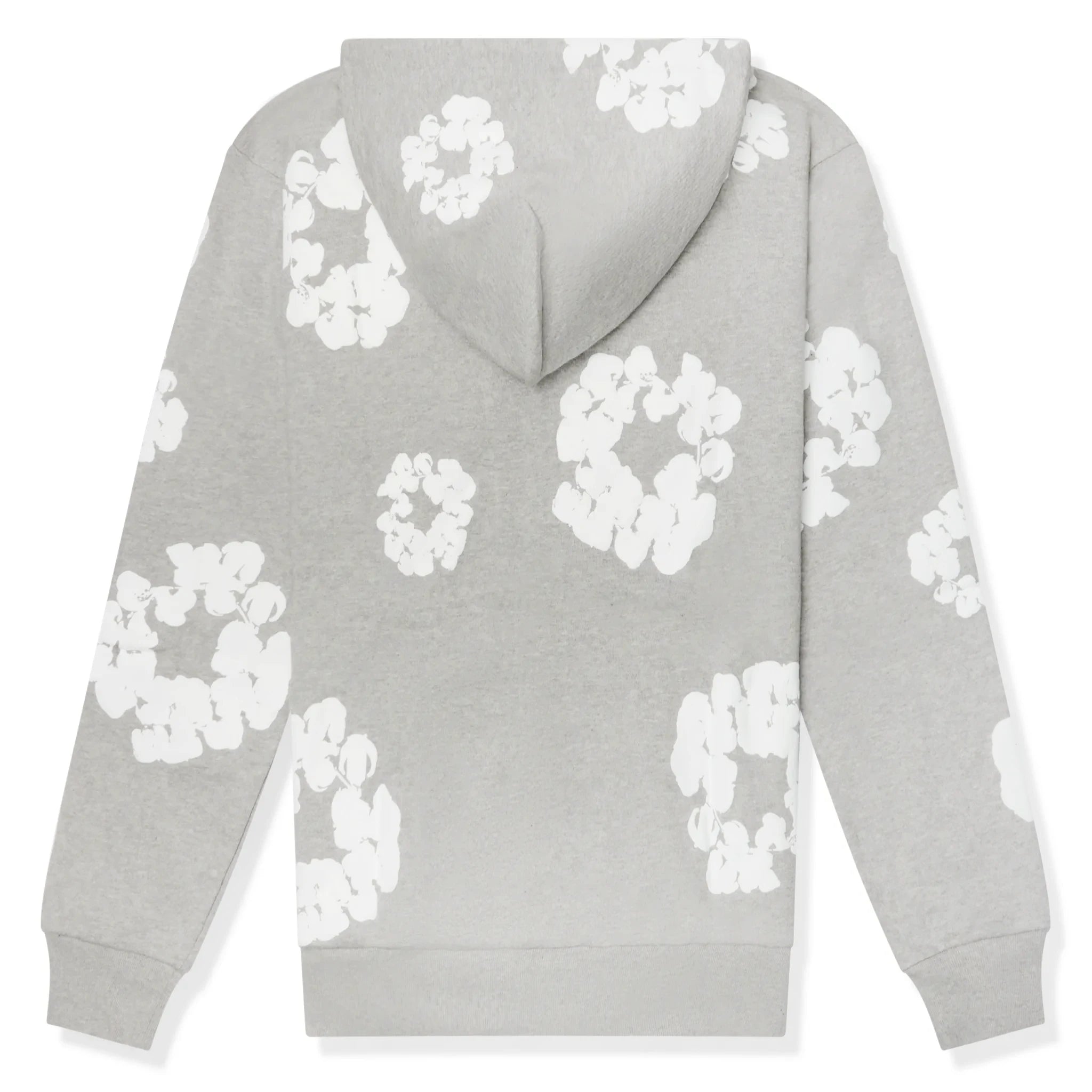 Back View of Denim Tears The Cotton Wreath Zip-Up Grey Hoodie SS25TZH11412037