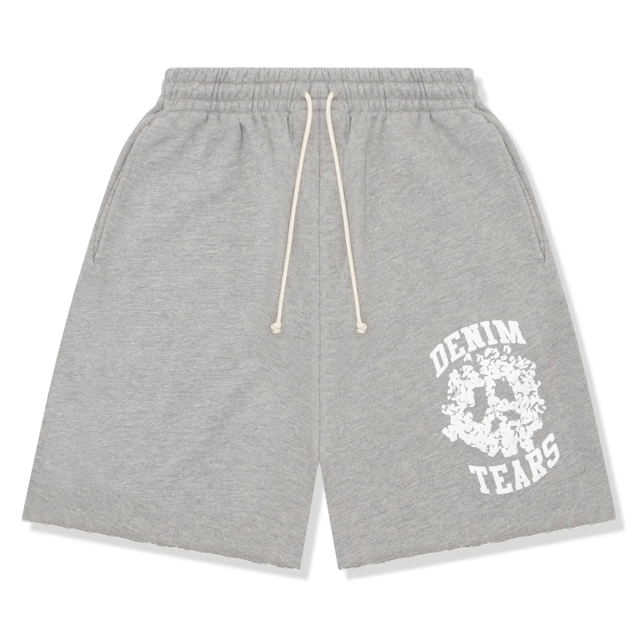 Front view of Denim Tears University Grey Shorts 402-070-27
