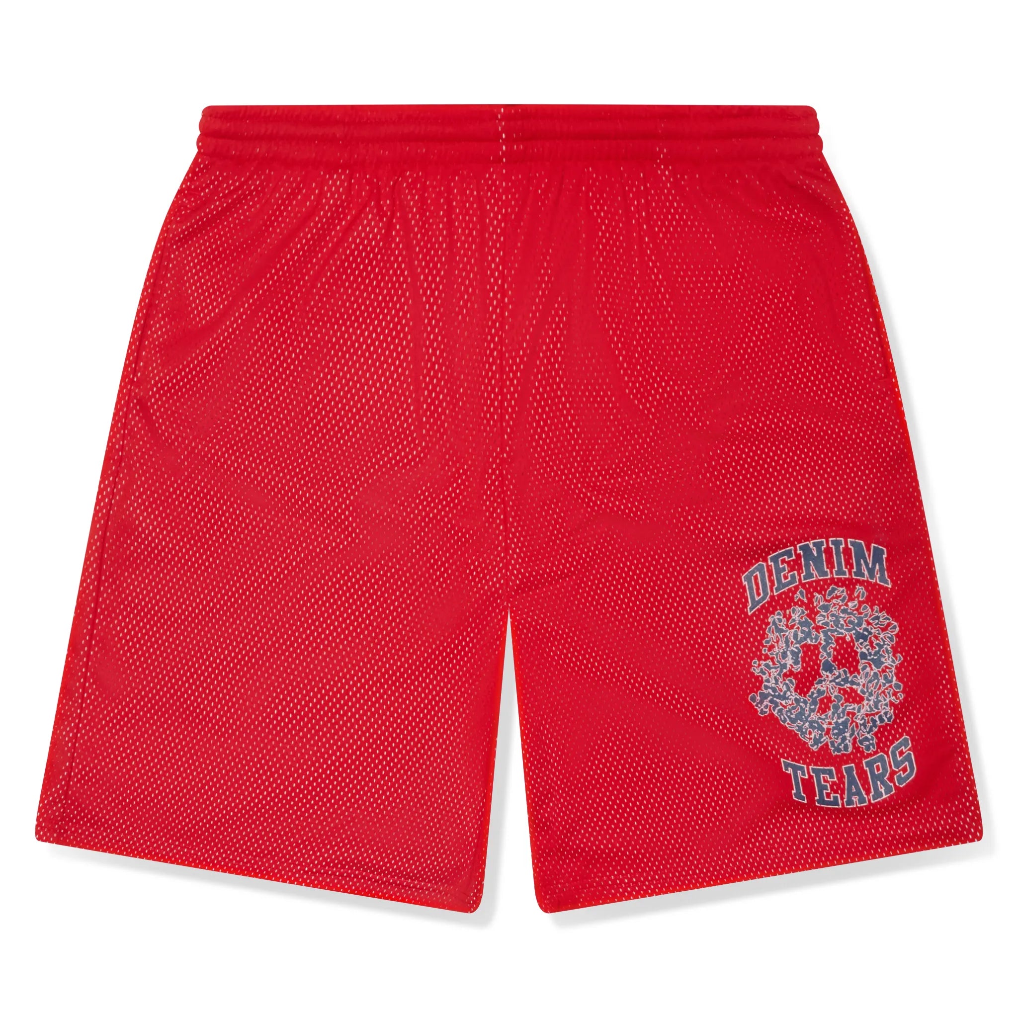 Front View of Denim Tears University Red Mesh Shorts SS25BRS11161879