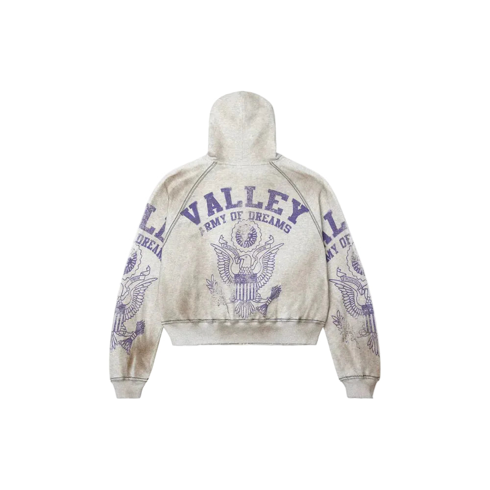 Vale Forever Valley Dreams Army Dirt Grey Zip-Up Hoodie