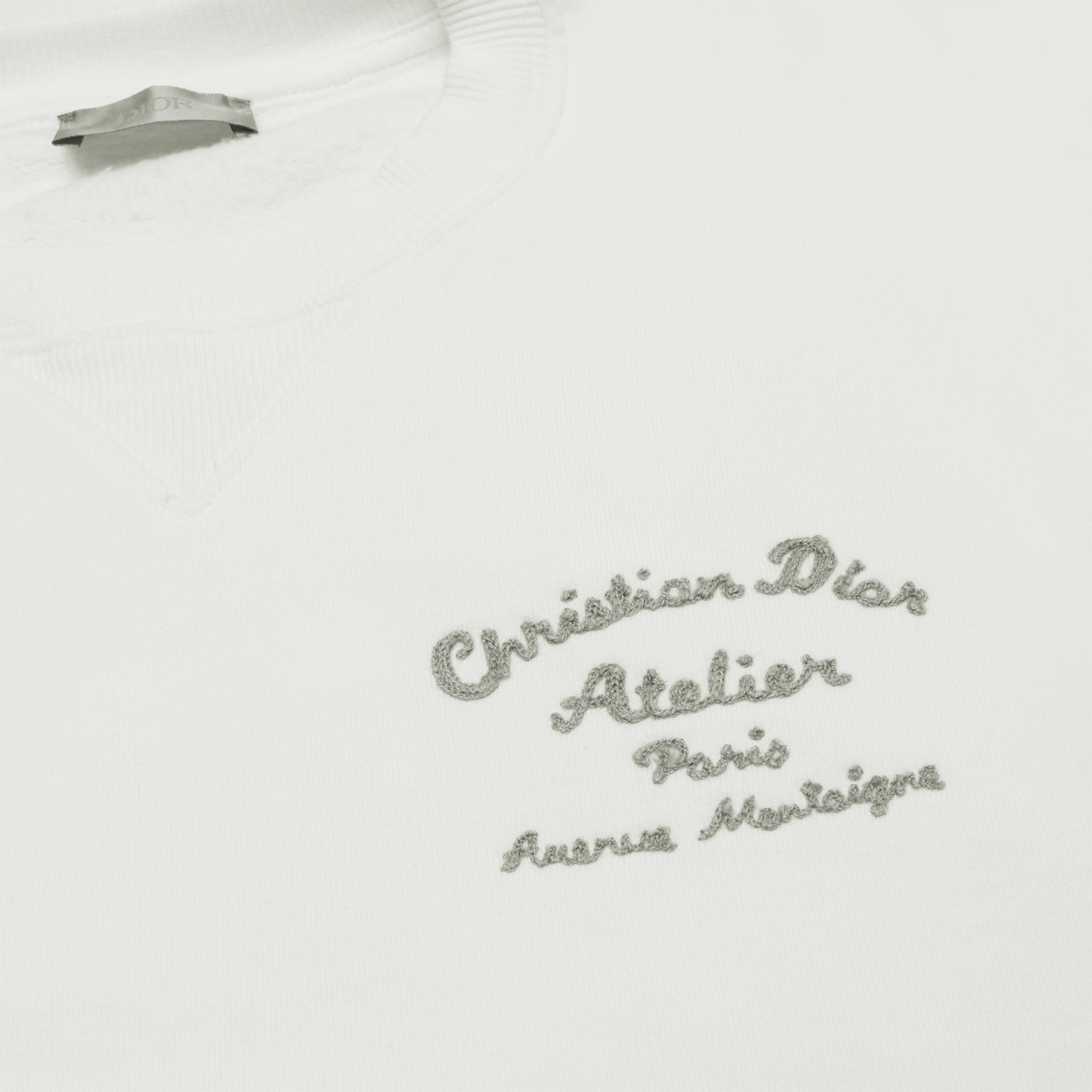 Chest view of Dior 'Christian Dior Atelier' Sweatshirt White 293J699A0531