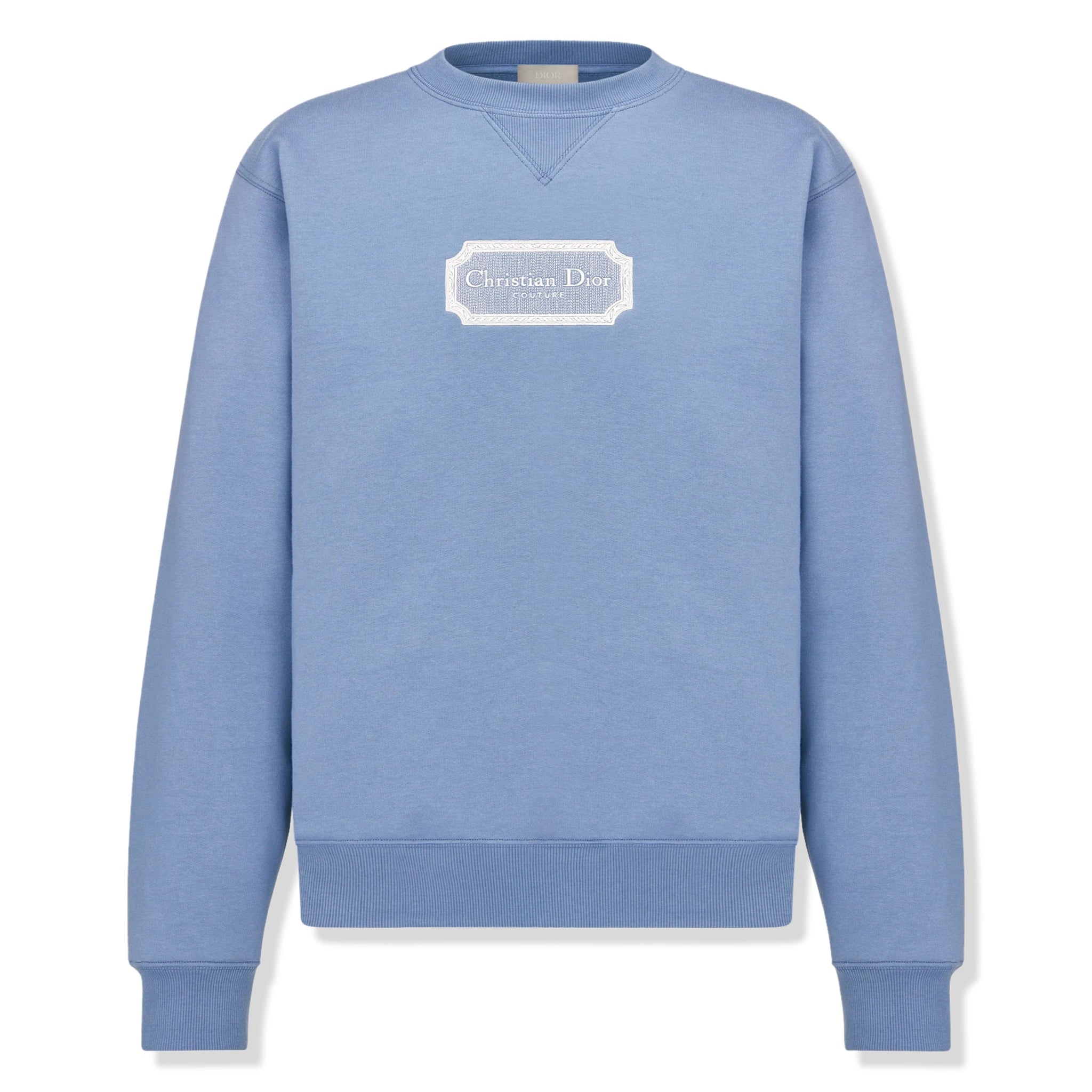 Front view of Dior 'Christian Dior Couture' Relaxed Fit Blue Sweatshirt 343J694A0531_C580