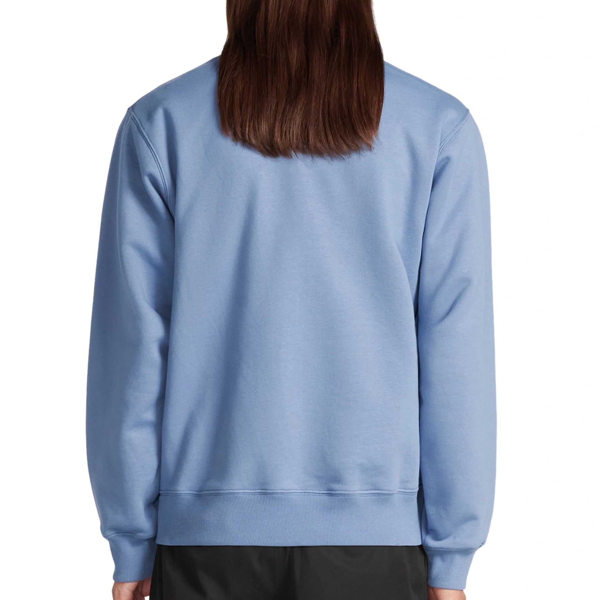 Model back view of Dior 'Christian Dior Couture' Relaxed Fit Blue Sweatshirt 343J694A0531_C580