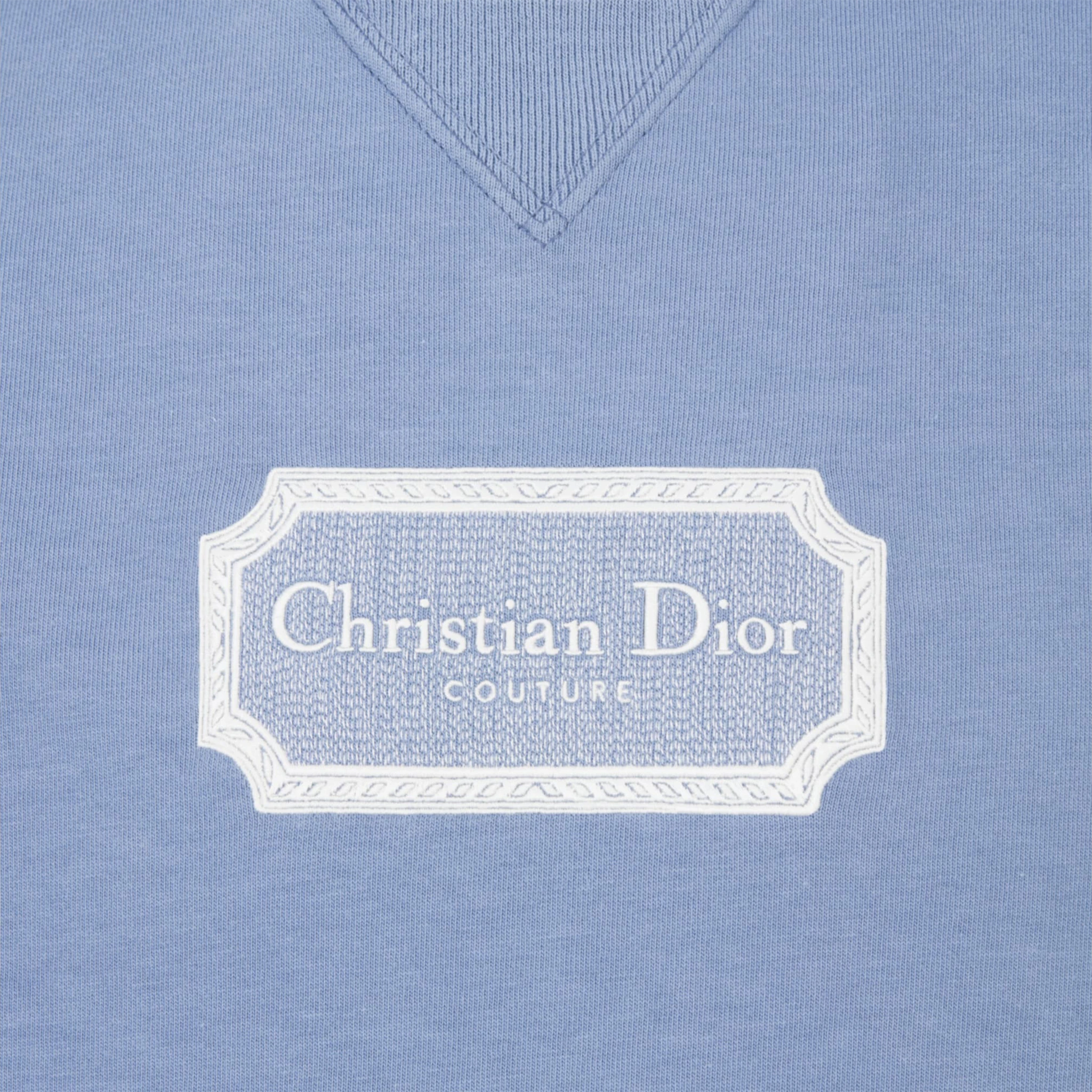 Logo view of Dior 'Christian Dior Couture' Relaxed Fit Blue T Shirt 343J696C0554_C580