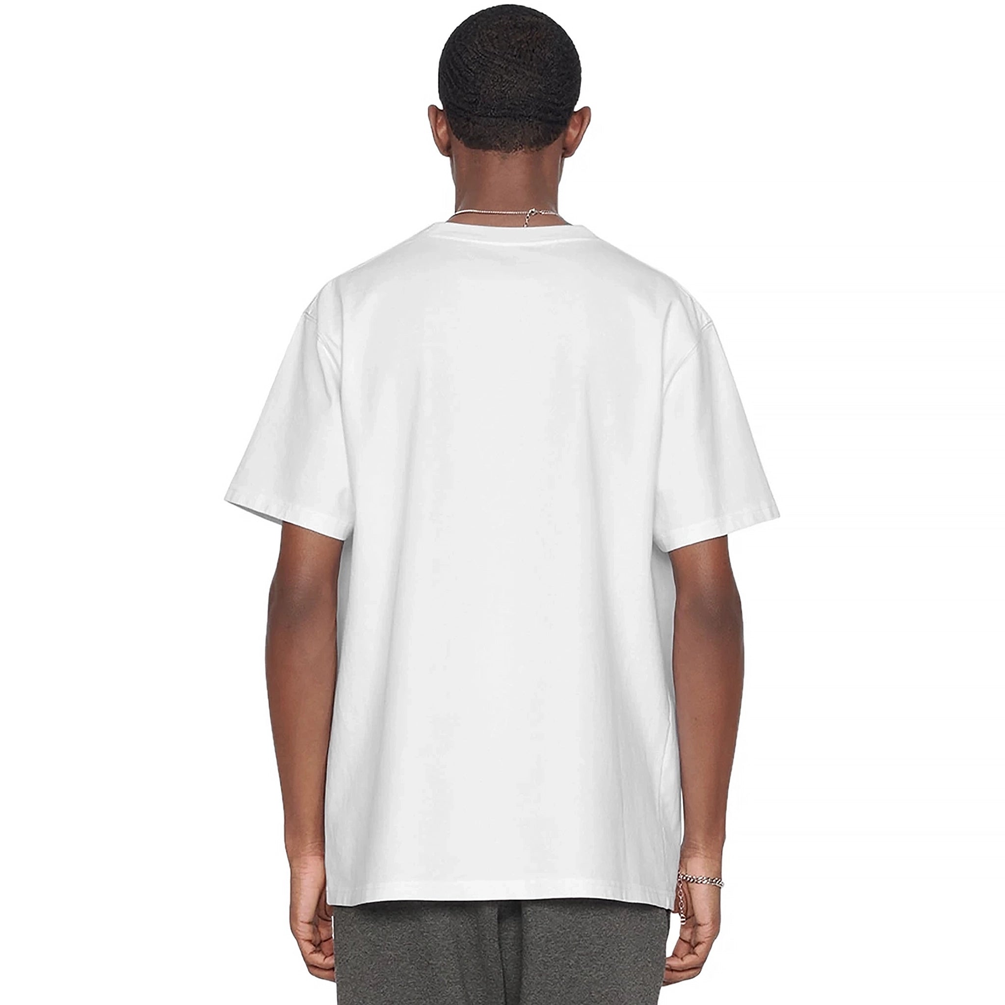 Model back view of Dior 'Christian Dior Couture' Relaxed Fit White T Shirt 343J696C0554_C088