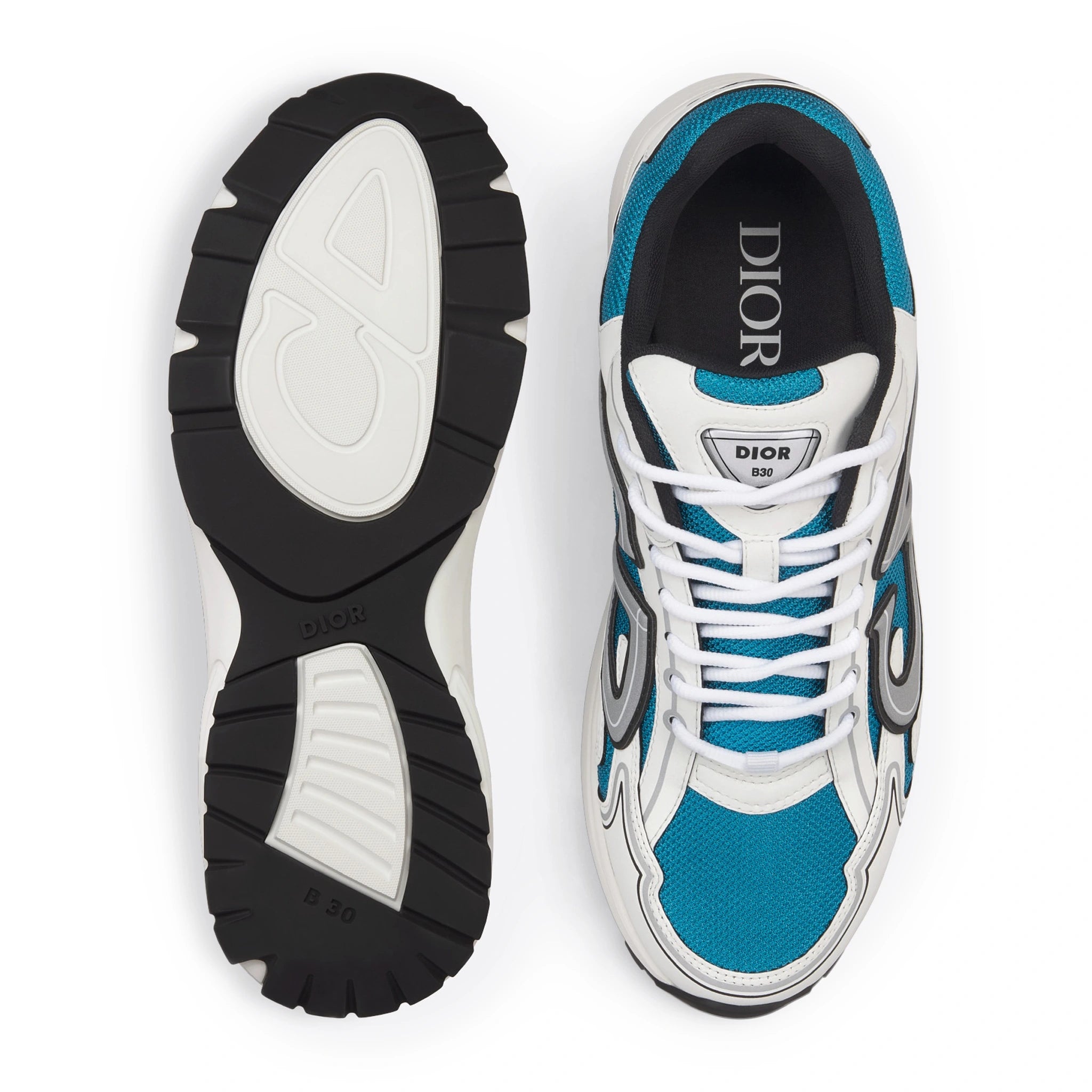 Sole view of Dior B30 Blue White Trainer 3SN279ZRD_H065