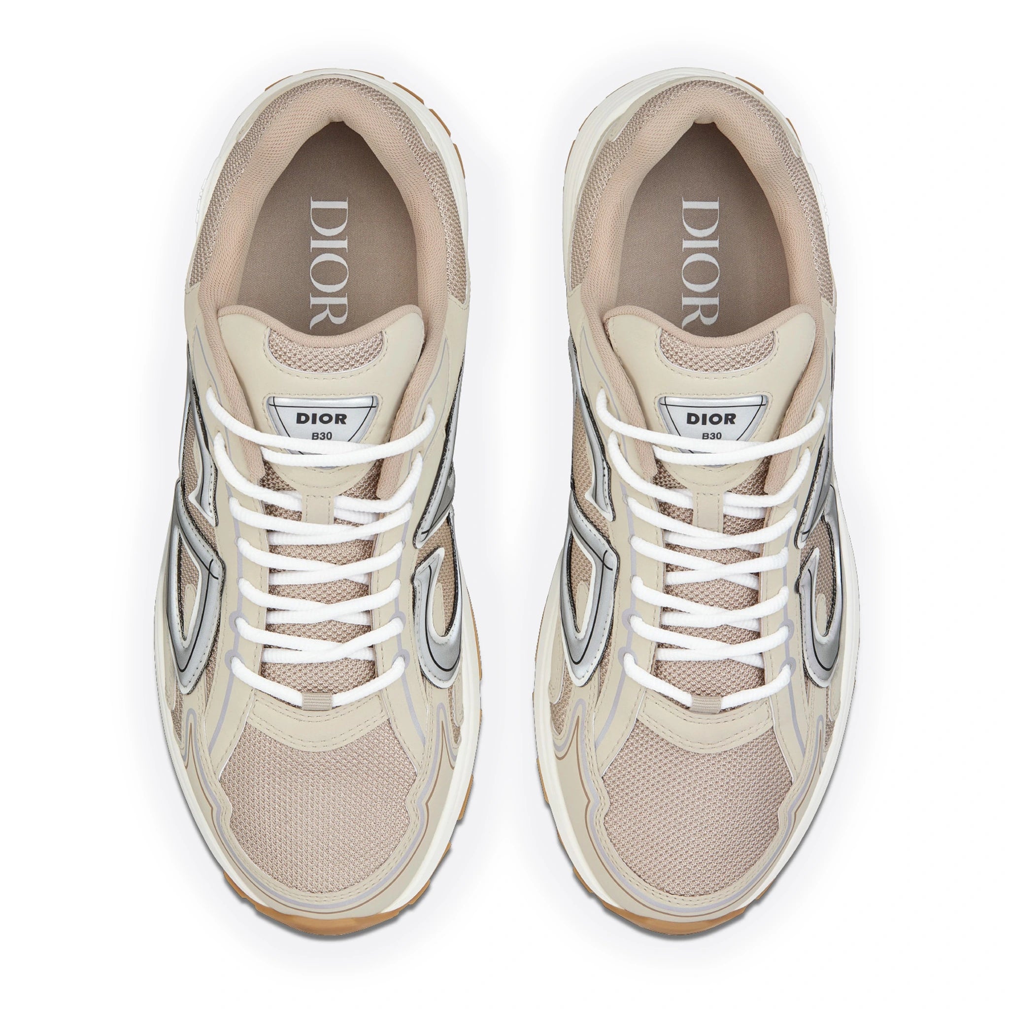 Top view of Dior B30 Mesh Cream Trainer 3SN279ZMA_H161