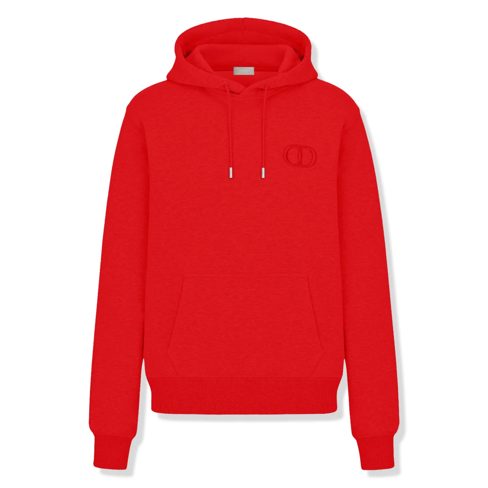 Front View of Dior CD Icon Red Hoodie 113J698A0531